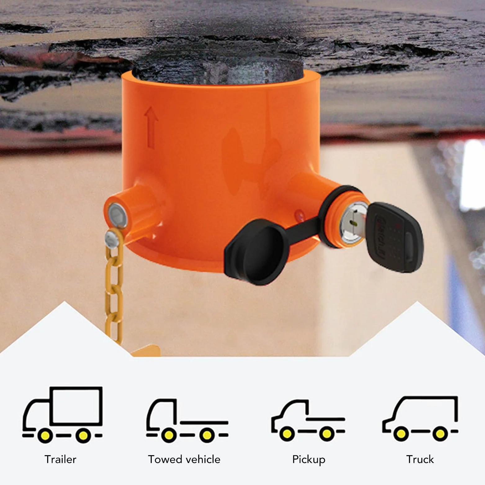 Cerradura Antirrobo de Pasador de Quinta Rueda para Remolque, Etiqueta de Advertencia de Aleación de Aluminio, Cerradura de Enganche de Seguridad para RV, Barco, Semirremolque