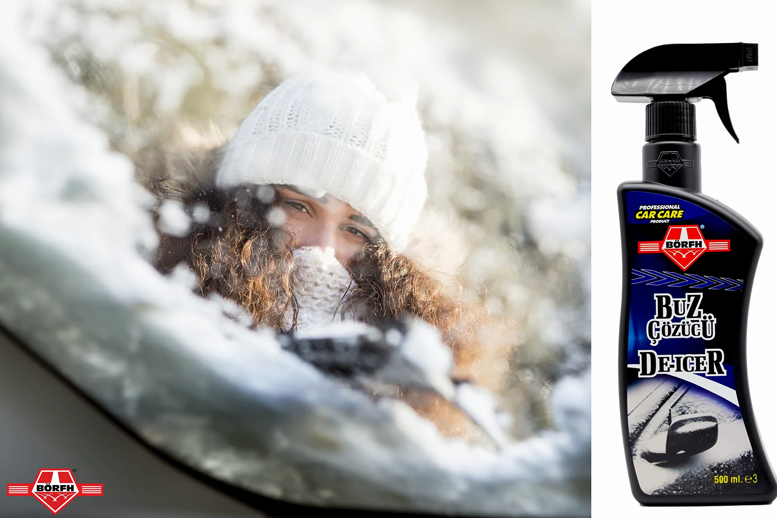 Descongelador de espray para parabrisas. Derrite instantáneamente hielo y heladas invernales en parabrisas de coche, ventanas, espejos, espray para descongelar rápidamente los cristales de