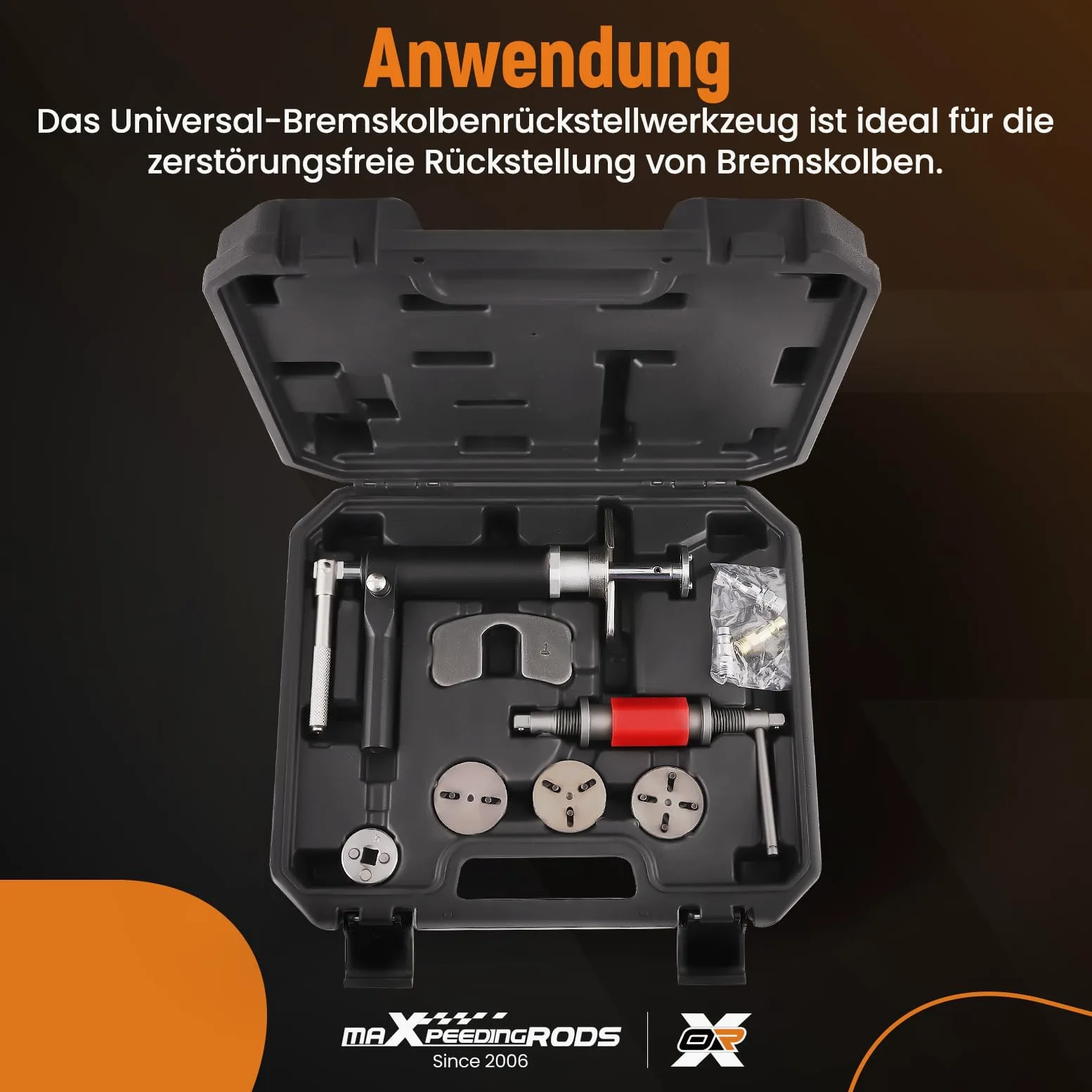 maXpeedingrods Juego 8pz universal retroceso pistón freno 3/8" | Accionamiento vaso 3/8" (9.525mm), juego retroceso pistón freno