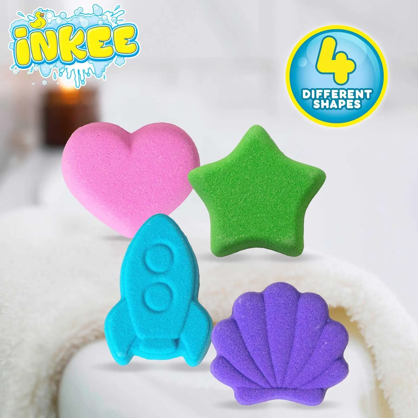 INKEE Bath Fizzer Bomba de Baño Efervescente para Niños 1 Unidad Colores y Aromas Surtidos