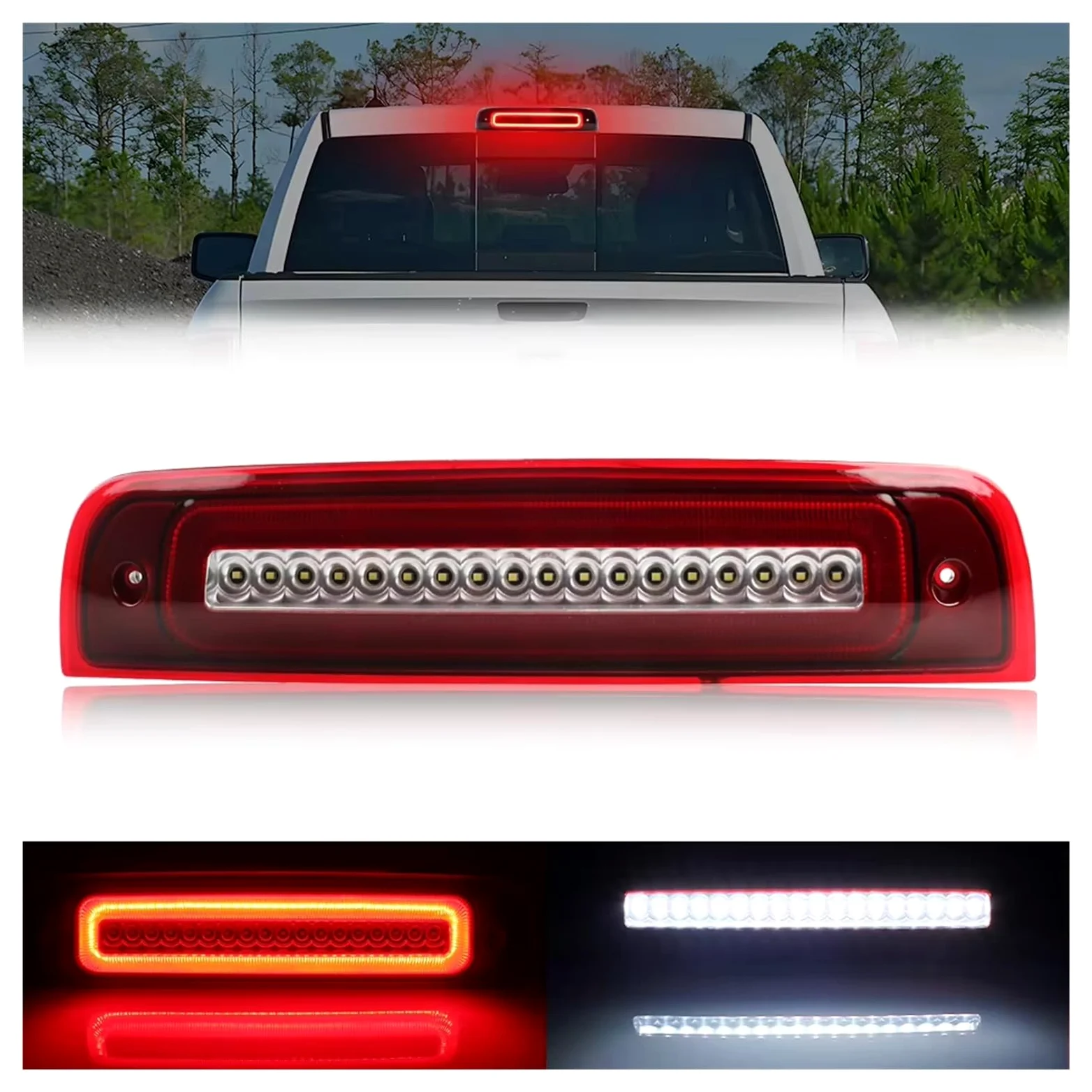 Freno De Alto Nivel Luz Para Dodge Para Ram 1500 2009-2018 Para 2500 3500 4500 5500 Para Laramie 2019 Tercera Luz De Freno Luz Marcha Atrás LED freno Lámpara