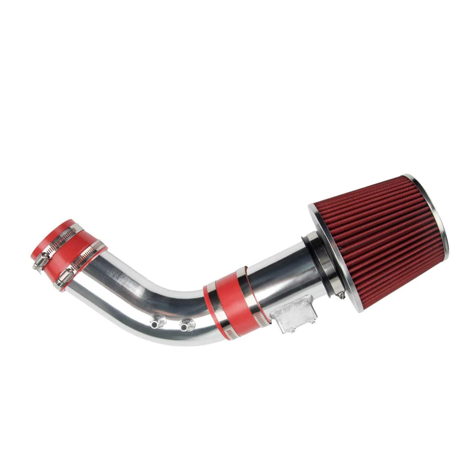 Admisión de aire frío para Accord 04-07, kits de sistema de filtros de admisión de aire frío para Accord 2004 2005 2006 2007 2.4L, aluminio pulido de alto flujo de 2.75 pulgadas (rojo)