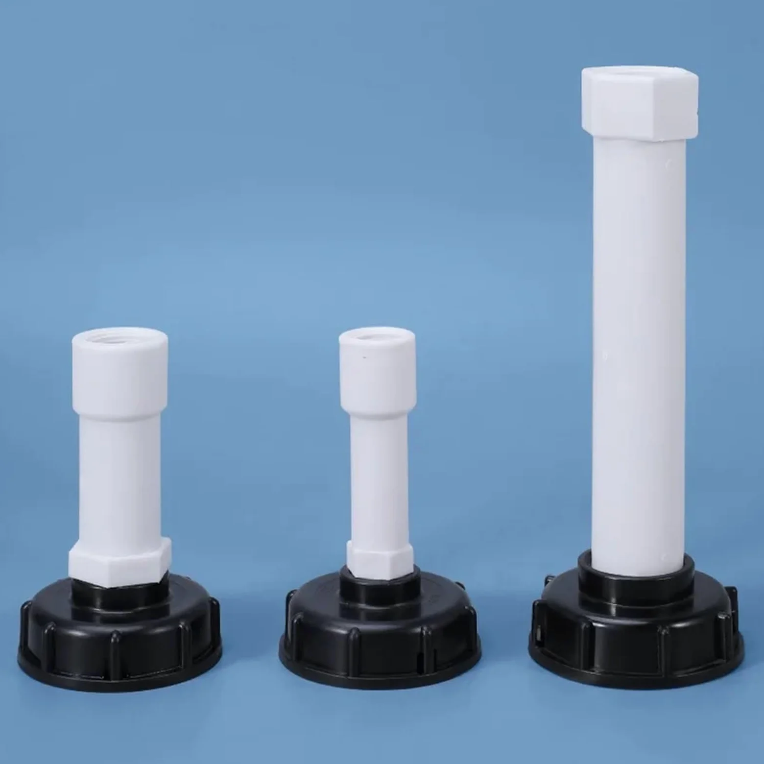 Adaptador for tanque IBC, conexión de manguera riego S60x6, conector rosca gruesa y válvula repuesto for tubo extensión 1/2", 3/4" 1"(2)
