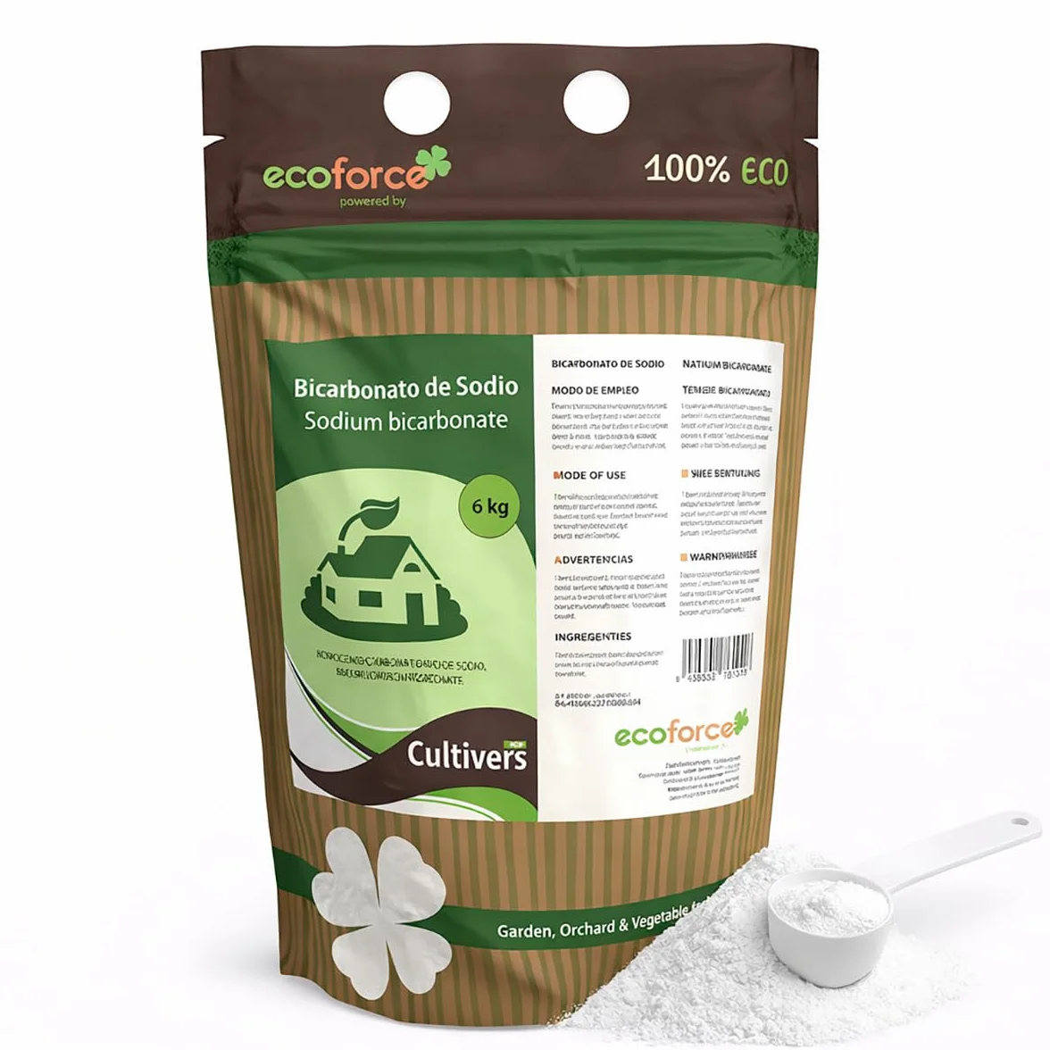CULTIVERS Bicarbonato de Sodio 6 kg Polvo Multiusos Alta Solubilidad
