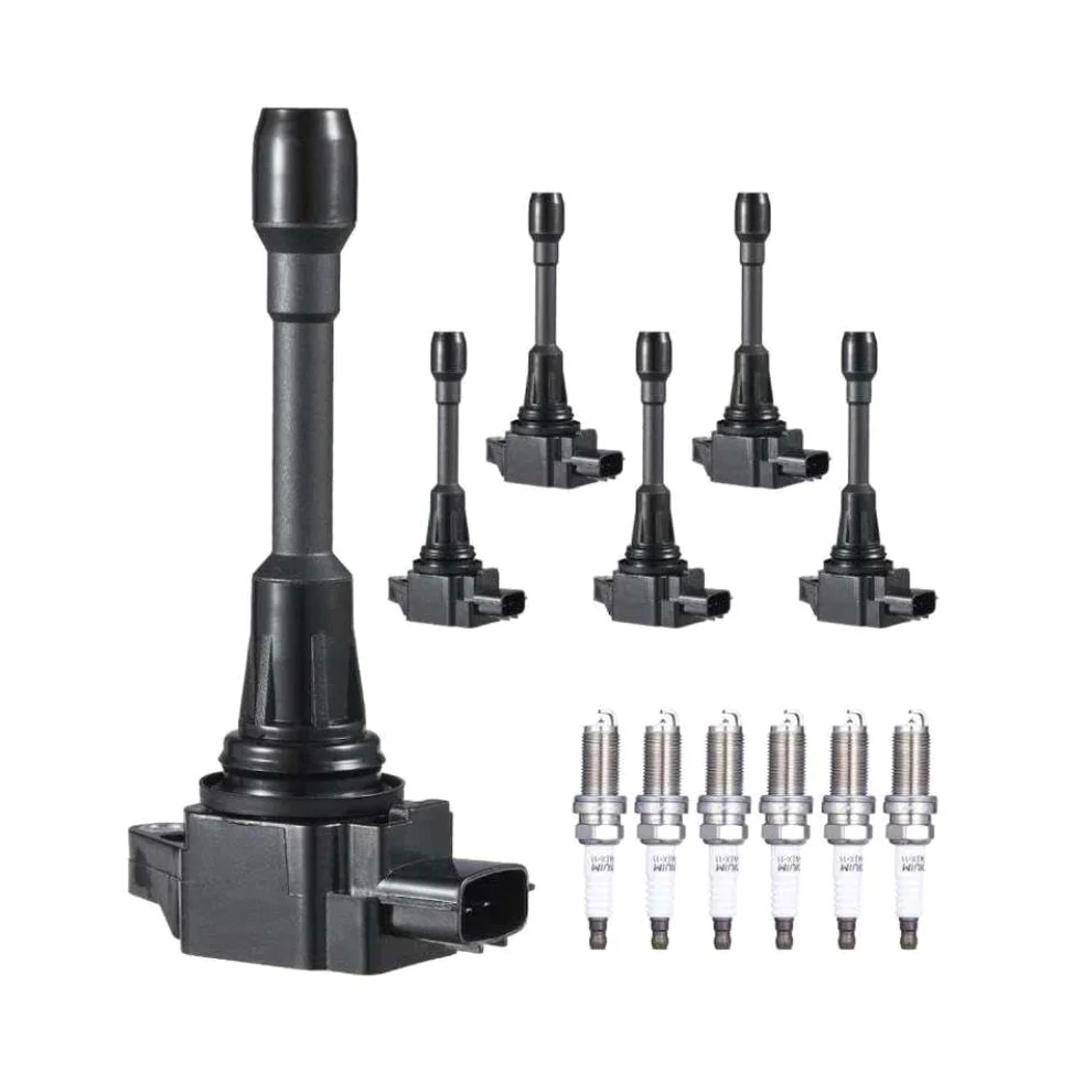 Paquete de bobina de encendido y bujías, juego de 4 compatibles con Versa