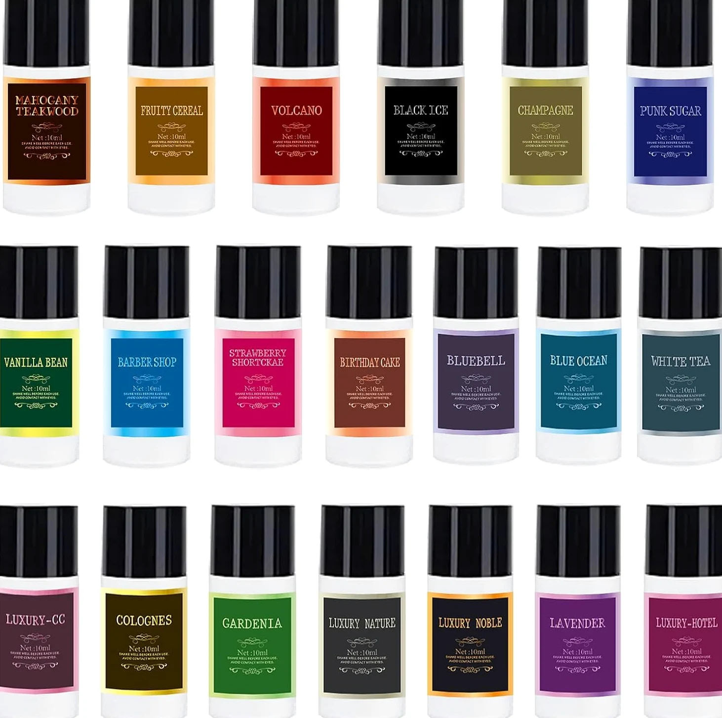 Recambio de ambientador de aire para coche, aceite de aromaterapia, 20 unidades, aceites esenciales, juego de fragancias mixtas para difusores de coche (no incluye difusor)
