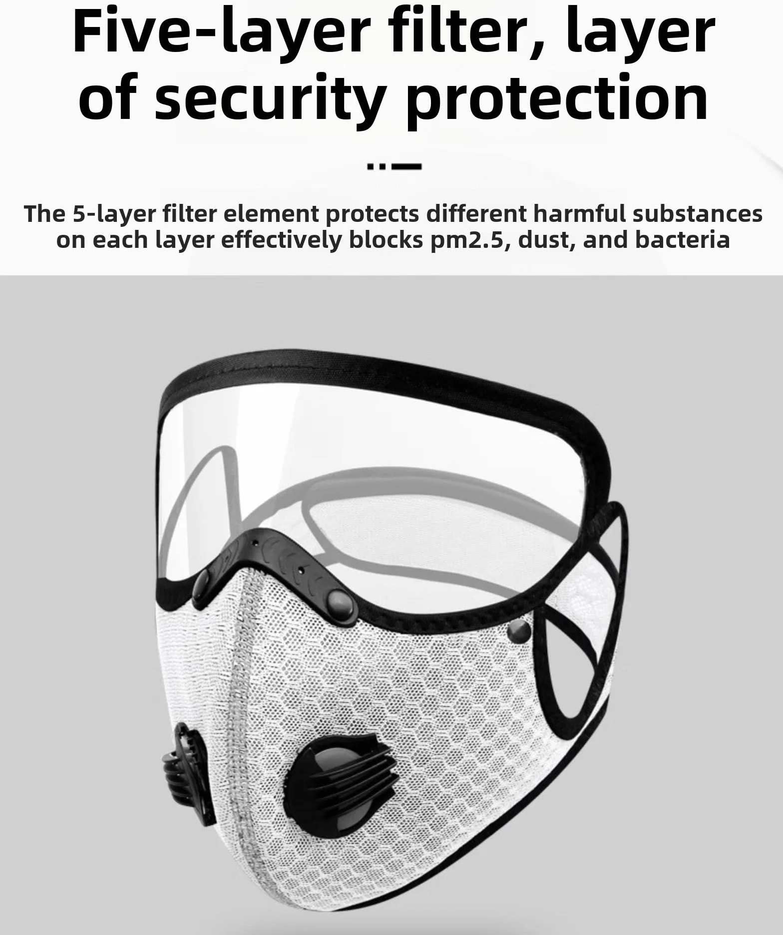 Máscara solar motocicleta cara completa resistente viento UV polvo transpirable protección insectos