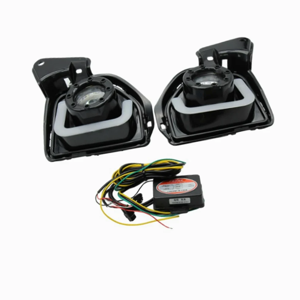 Luces de circulación diurna Riloer, luz LED ámbar + blanca, luz de advertencia para automóvil, indicadores de luz de emergencia de 12 V compatibles con Toyota Hiace 2014-2018