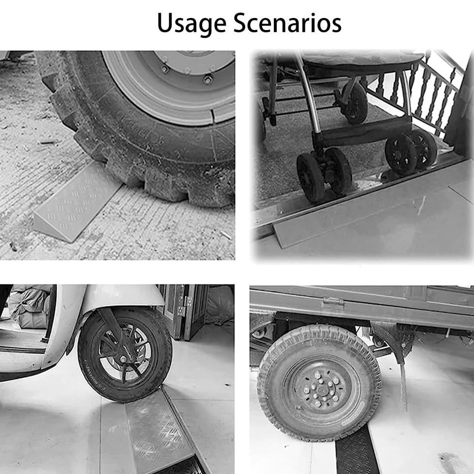 Rampas Portátiles para Escalones, Rampas De Umbral para Sillas De Ruedas De 2-10cm, Rampa De Bordillo De Plástico Antideslizante para Vehículos(Gray,100cm*22cm*10cm)
