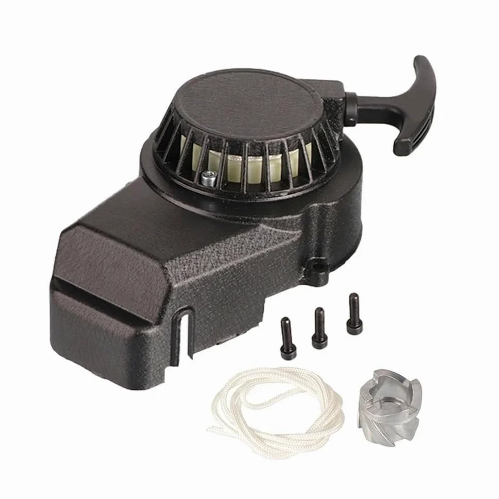 Motor de Retroceso de Bicicleta de Bolsillo de 47cc y 49cc, arrancador de tracción, Volante magnético Apto for MiN Moto Scooter de 2 Tiempos, Piezas de ATV Quad Dirt Bike for niños(B-Pull Starter)