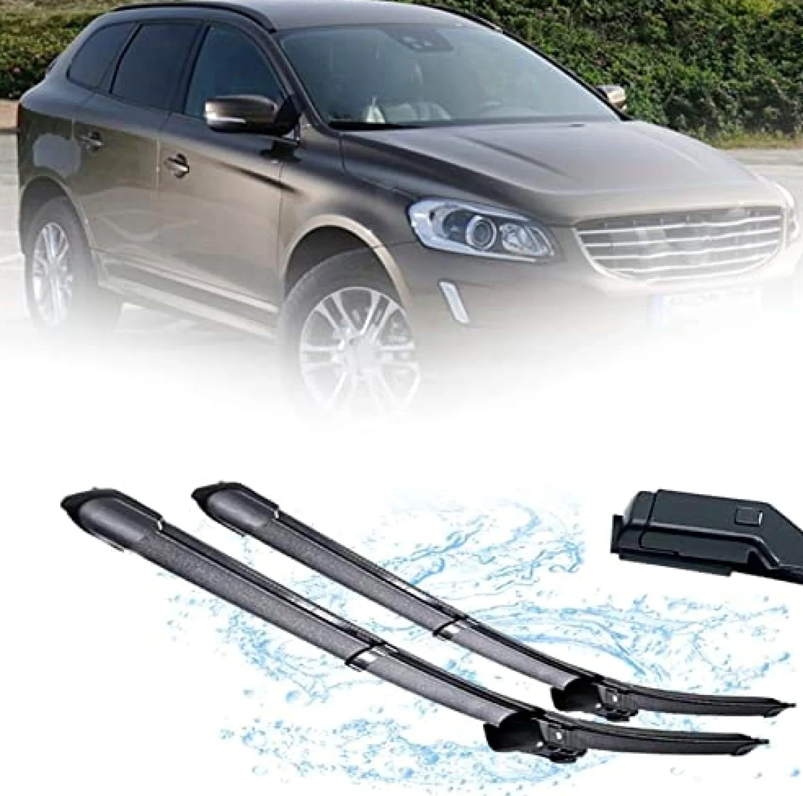 Coche Limpiaparabrisas para Volvo XC60 2009 2010 2011 2012 2013 2014 2015 2016 2017 Juego de escobillas limpiaparabrisas delanteras Cepillos for parabrisas
