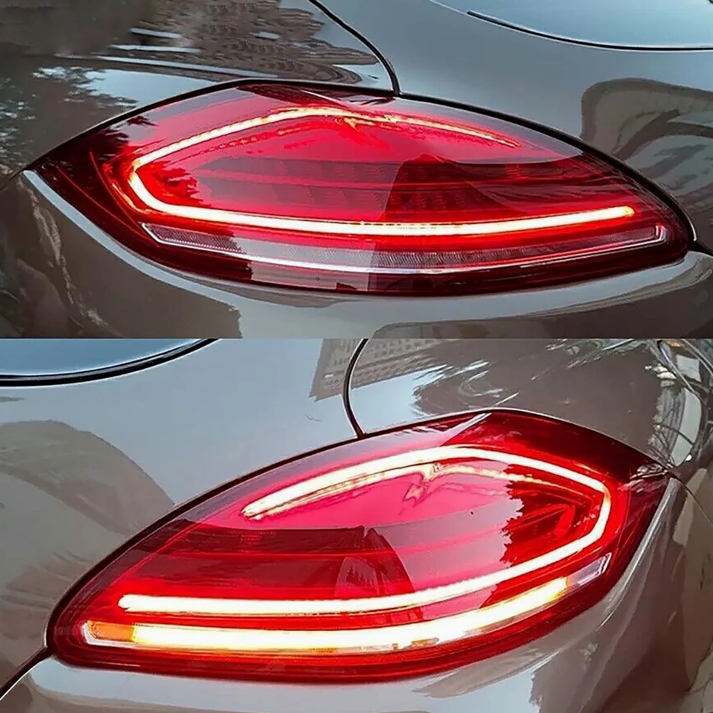 Faro Trasero de Coche para Porsche Panamera 970 2010 2011 2012 2013, Piloto Trasero Conjunto Luz Traseras Lámpara Freno Coche Luz Advertencia Accesorios,Smoked