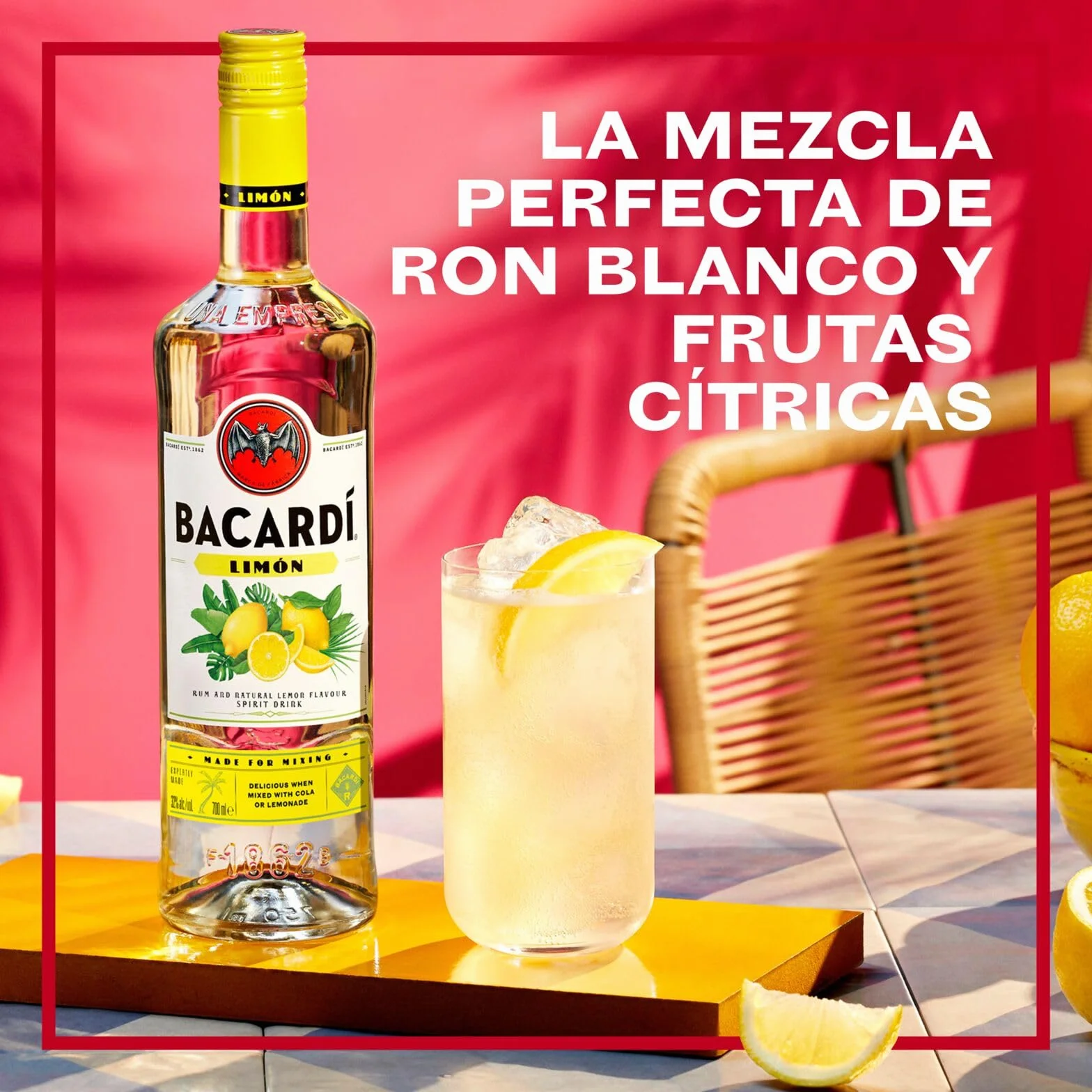 BACARDÍ Limón Ron Blanco Mezclado 27% 1 L