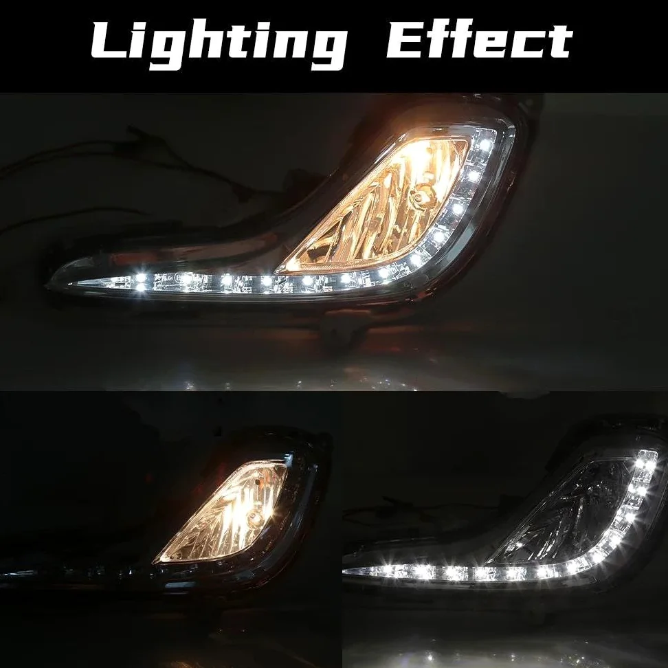 Para Hyundai Para Accent 2012, 2013, 2014, 2015, 2016 Y 2017, Luces Diurnas LED DRL, Faros Antiniebla Y Luces Diurnas.