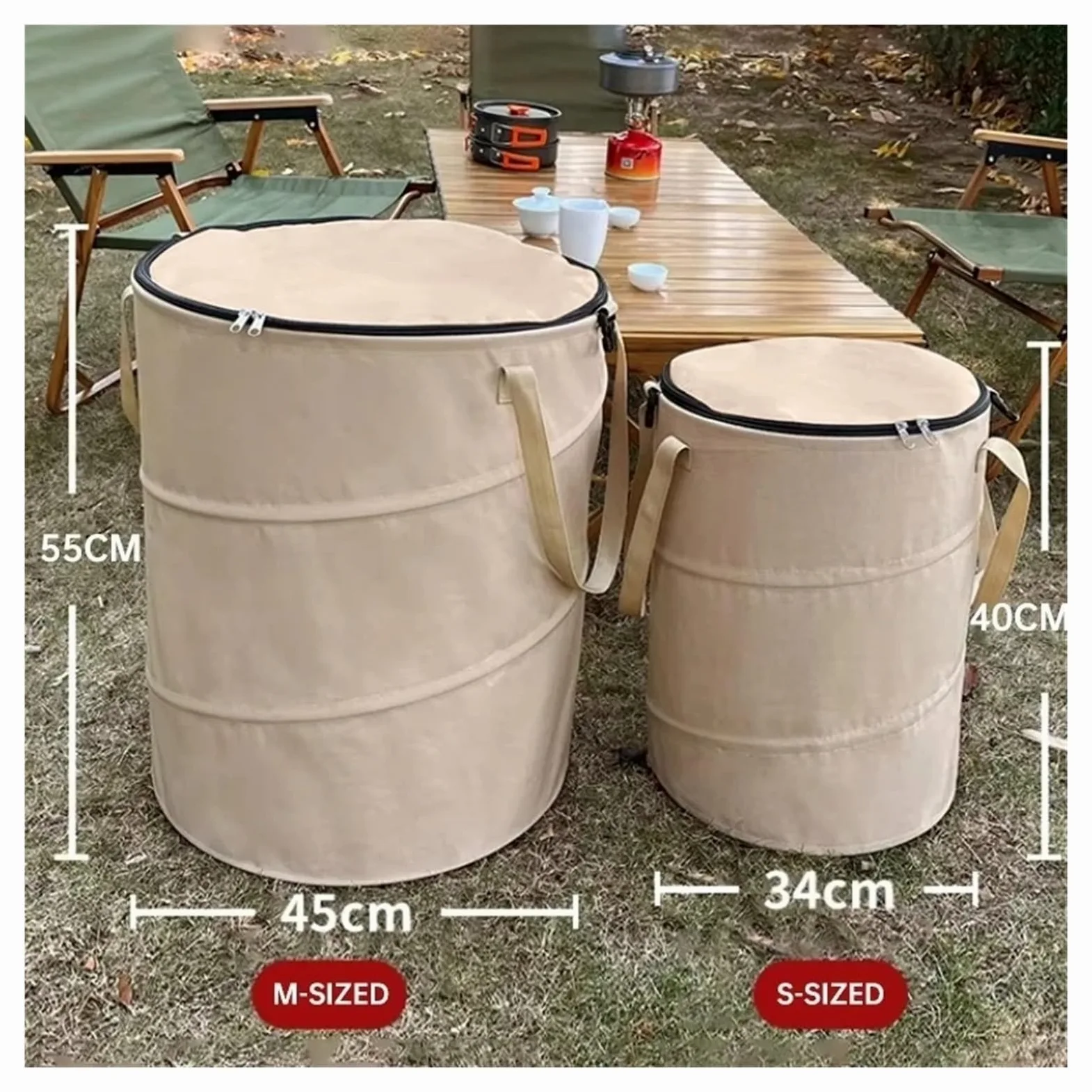 Basurero para Coche Cubo Basura para Acampar Aire Libre Caja Almacenamiento Multifuncional Plegable Bolsa Cesta Ropa Sucia Gran Capacidad Basureros Portátil Coches(Green 3PCS)