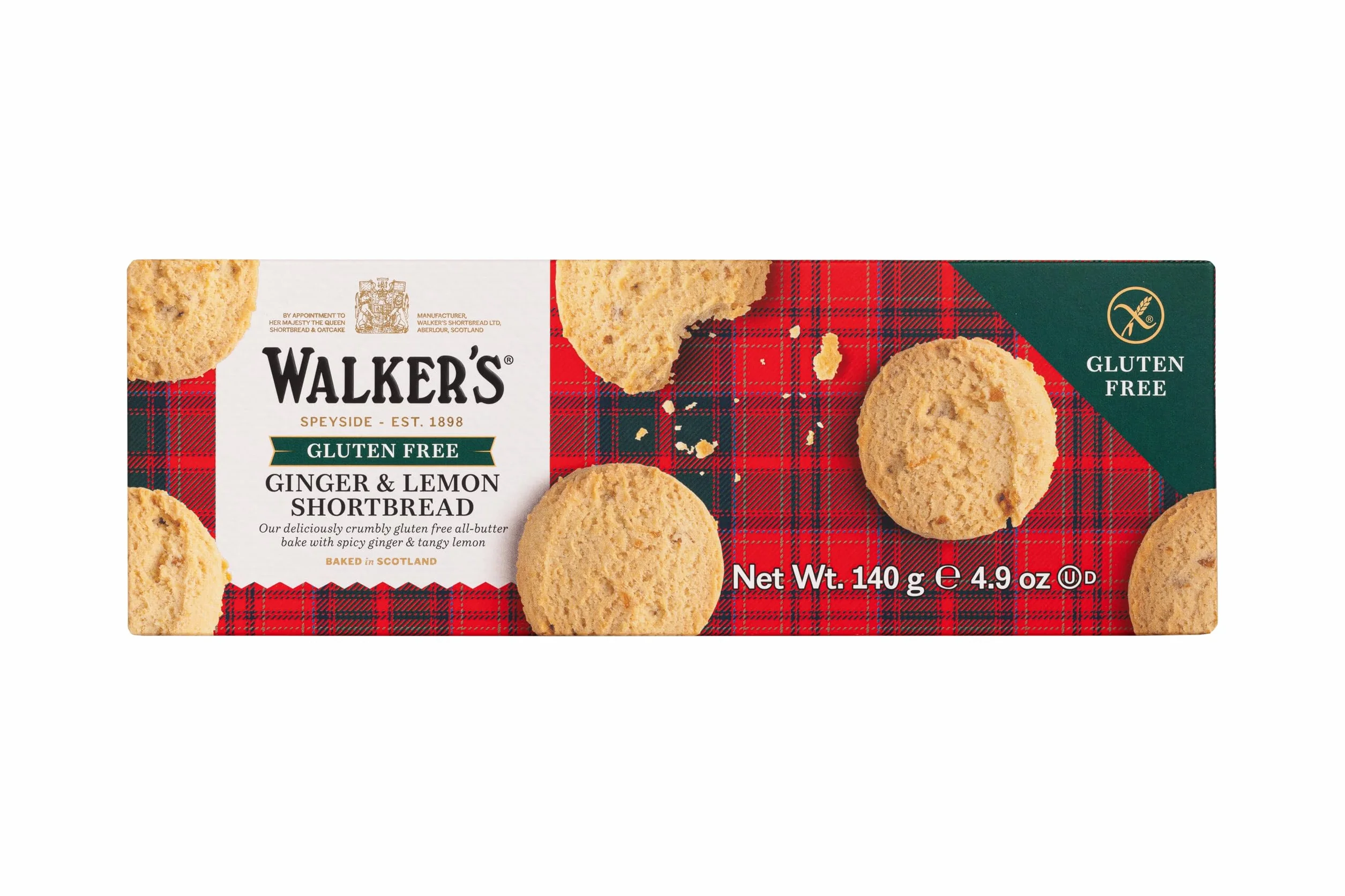 Walkers Shortbread Gluten-Free Ginger and Lemon, 4.9 oz