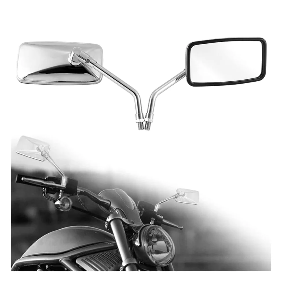 Espejos Retrovisores Universales Para Motocicleta 10mm Para Moto Y Scooter Manillar Espejos