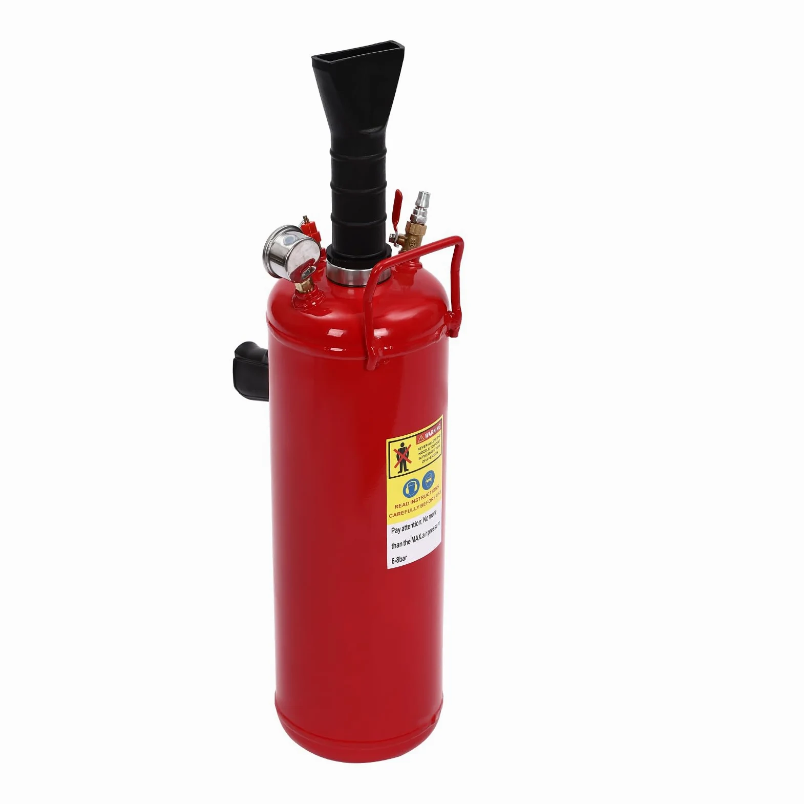 Inflador de presión de neumáticos, inflador de neumáticos, 9 L, con manómetro, presión de trabajo recomendada de 8 bar, para vehículos eléctricos, motocicletas
