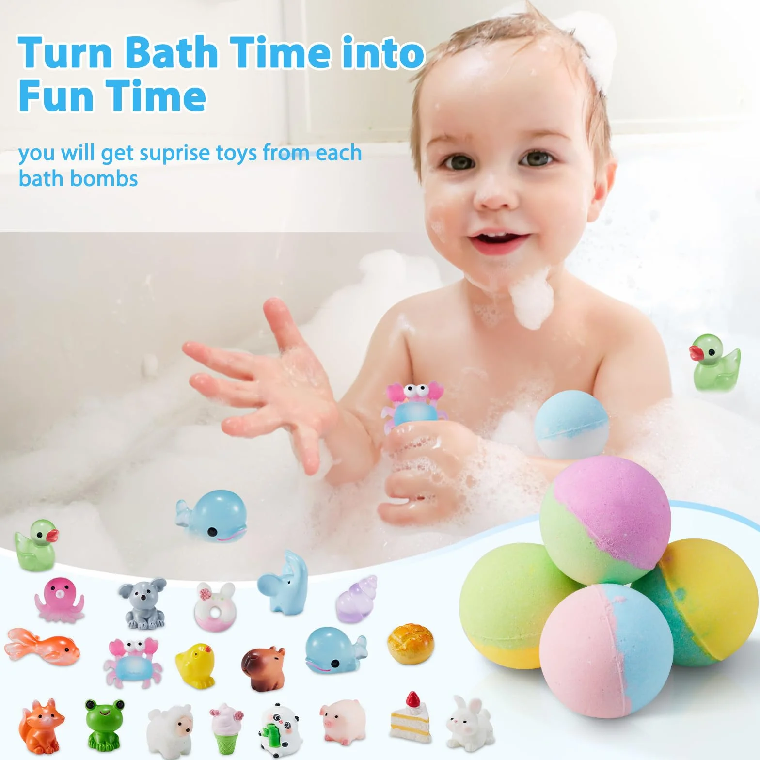 Bombas de Baño con Juguetes Sorpresa 20pcs para Niños