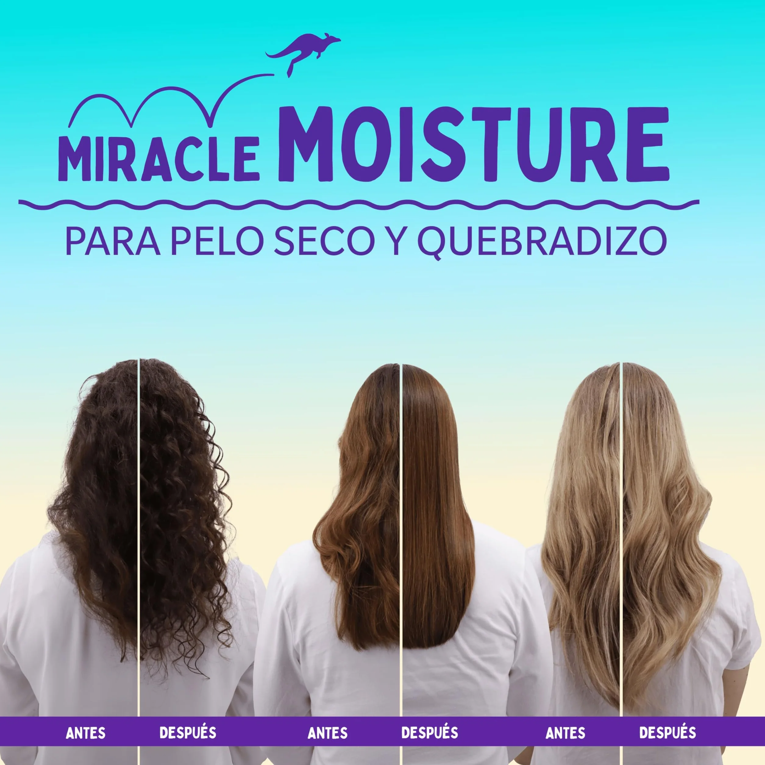 Aussie Miracle Moist Champú 1000ml Hidratante para Cabello Quebradizo y Seco con Aceite de Nuez de Macadamia