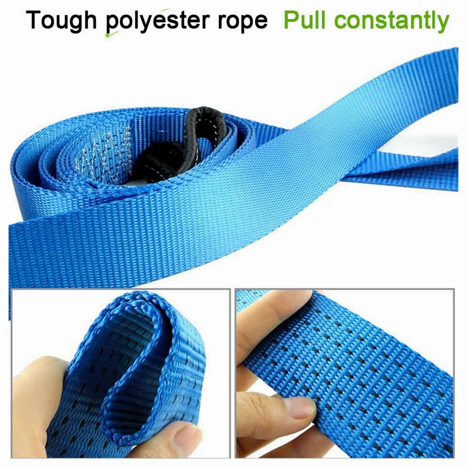 Cable Azul for Coche, cabrestante de Remolque sintético, línea Cuerda 5 M, 17600lbs, Luminoso con Fuerte tracción Gruesa for vehículos Todoterreno ATV Fuerte Resiliencia
