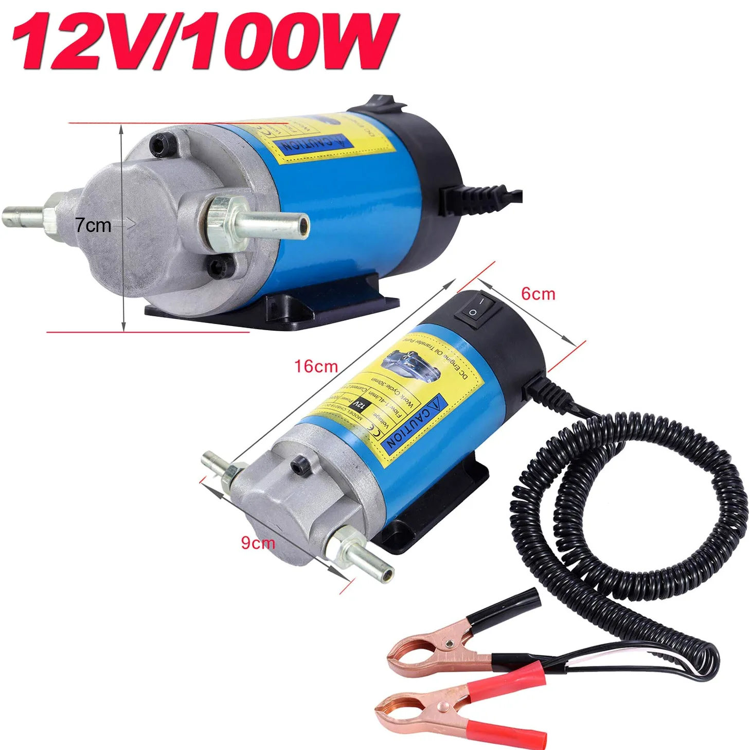 AIGMISON - Bomba de aceite de motor de 12 V 100 W, bomba extractora eléctrica de cambio de aceite, bomba extractora diésel equipada con 3 tubos de bajo ruido
