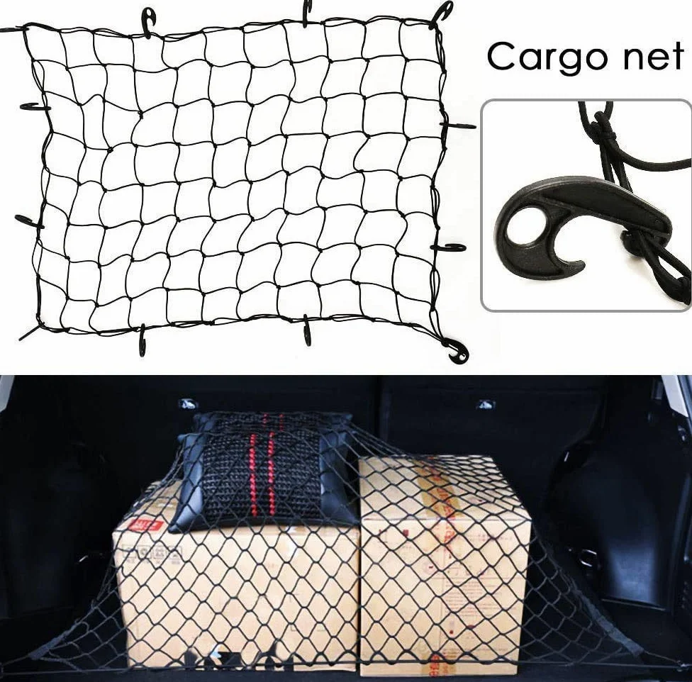 Red De Almacenamiento De Maletero, Red Organizadora De Equipaje Universal para Coche con Ganchos, Red De Malla Elástica Flexible para Camión O Maletero