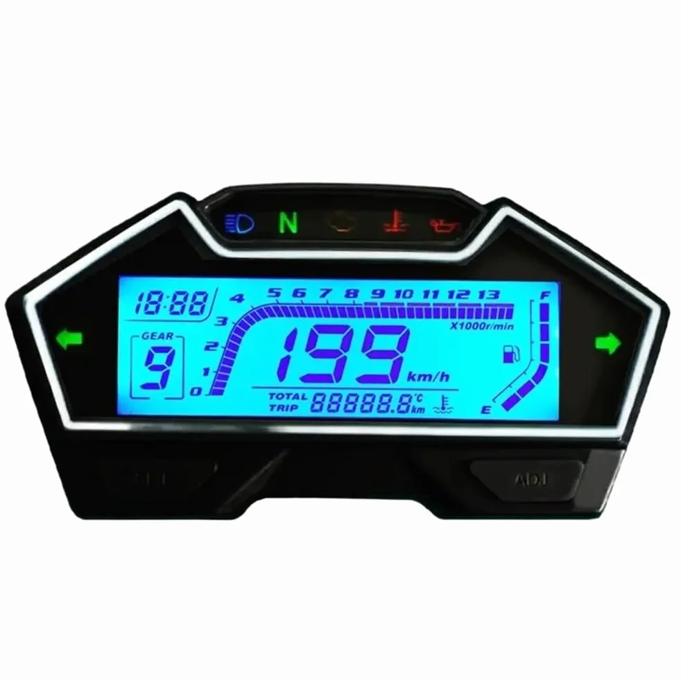Odómetro Digital Velocímetro Digital Universal para motocicleta, odómetro, tacómetro, medidor de RPM, 199 Kph, Mph, para 1, 2 y 4 cilindros