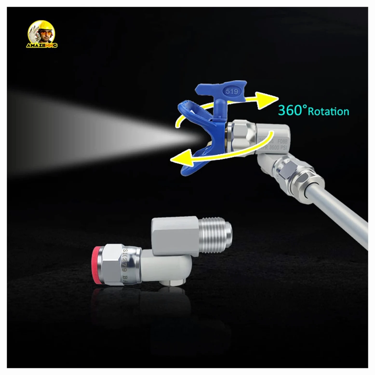 Válvula 287030 287036 Pulverización Sin Aire Con Junta De Adaptador Valor Cierre Punta For Giro Pistola Alta Presión,Resistente a la corrosión(287030 set)