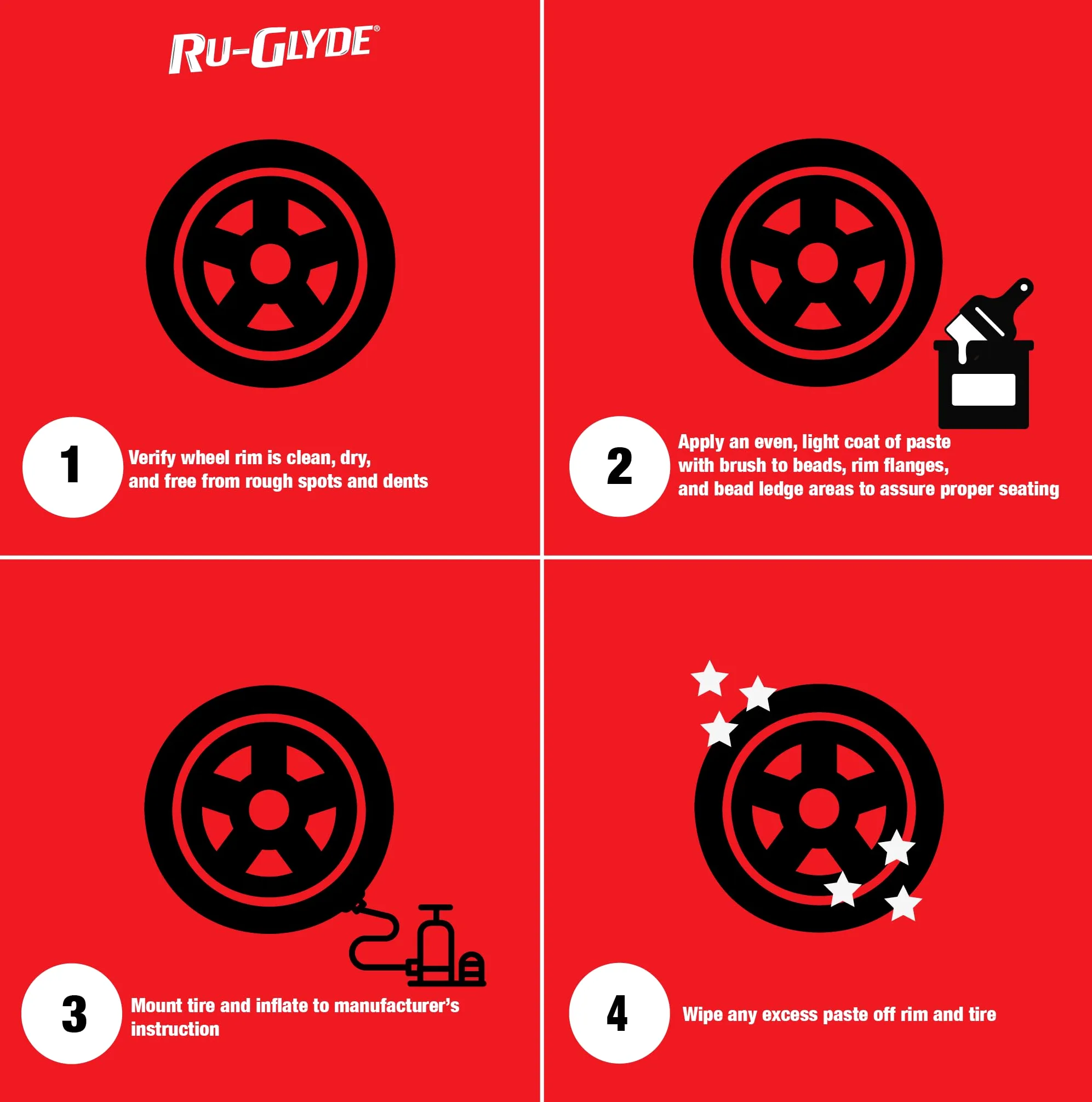 Ru-Glyde Pasta de montaje para neumáticos, 8 libras