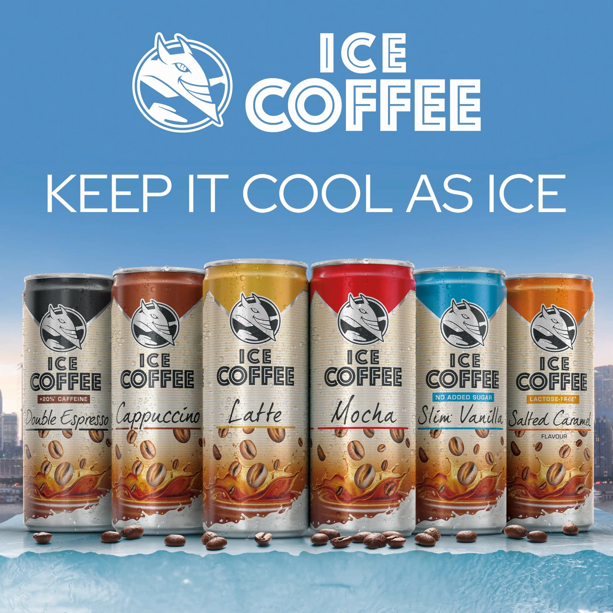 HELL Ice Coffee Slim Vanilla Latte 24x250ml Cafeina 40mg/100ml Cafe Arabica Robusta
