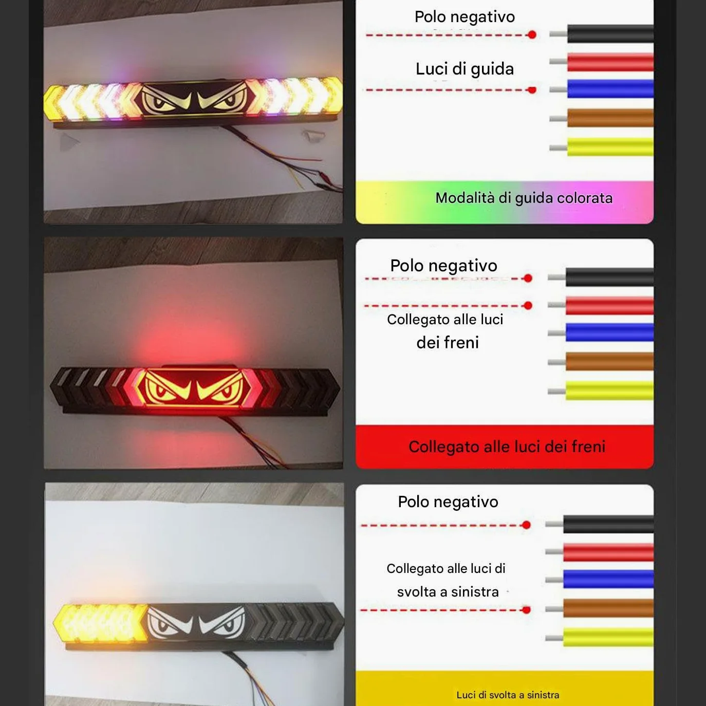 Tira de luz trasera LED,Tira LED Retrovisor - Indicadores Dirección Diseño Ojos Impermeable para Carreras Camping Construcción Transporte Guía | Tira LED Luz Trasera Offroad 4x4 Carreras Construcción Trabajo Diario Para Camión Coche SUV Pickup Remolque