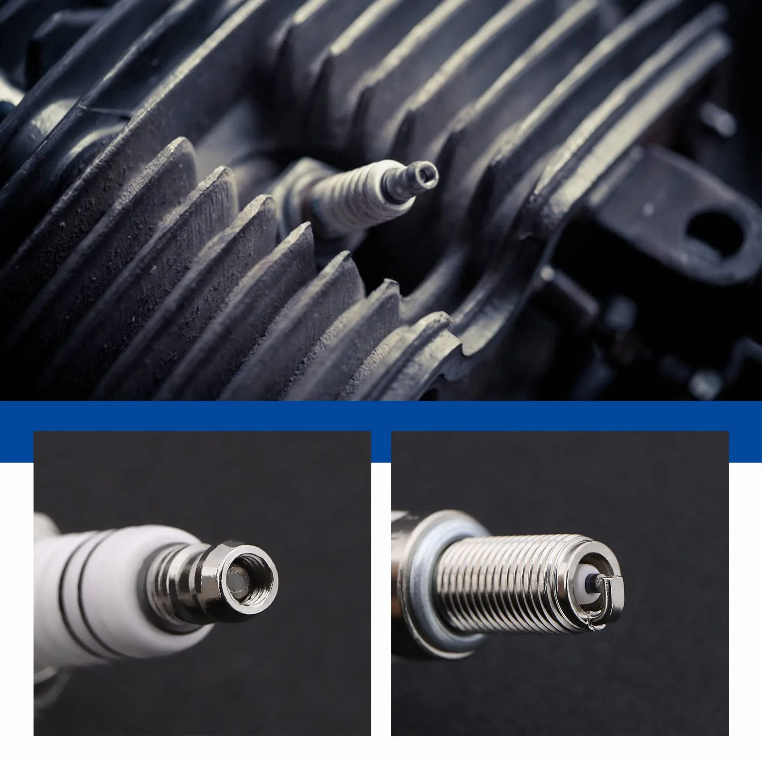2 bujías CR8E/CR9E para motocicleta, bujía de repuesto, rosca de 0.394 in, eficiencia de combustible mejorada para RG94C (entrega aleatoria CR8E/CR9E)