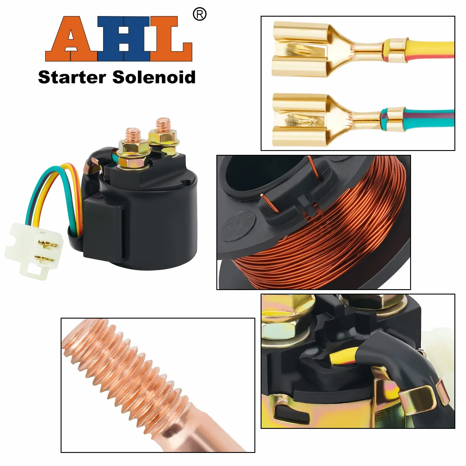AHL- Motocicleta Solenoide Relé De Arranque para HYOSUNG MS1-125 MS1 125 MS3-250 MS3 250 RT125 RT125D
