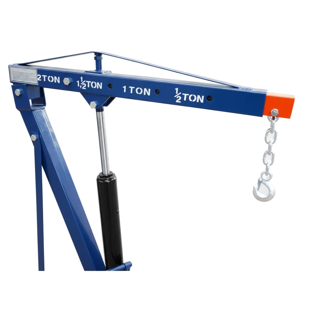 Grúa Hidráulica de Taller Plegable 2 Toneladas – Elevador para Motores y Maquinaria con Brazo Ajustable, Ruedas Giratorias y Estructura Reforzada – Ideal para Garajes y Talleres