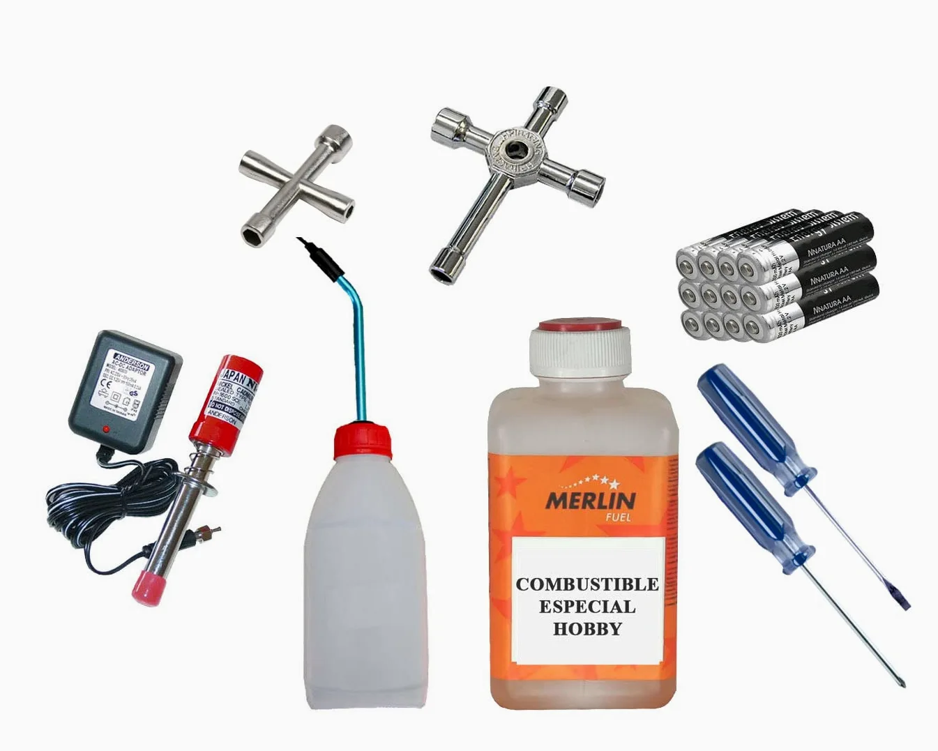 Outletdelocio. Completo Kit de Arranque para Coches de radiocontrol de Gasolina. 48893/50545x3
