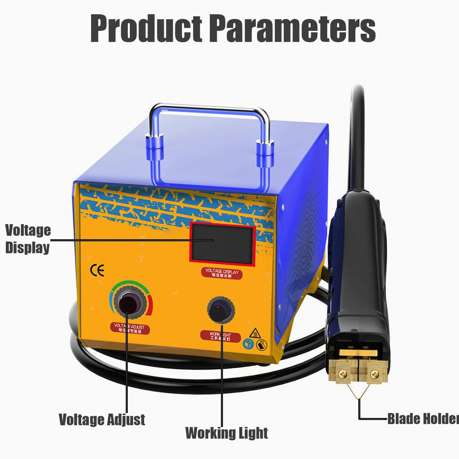 Cortador ranurador de neumáticos de hierro de 1000 W con cuchillas en forma de U/V de 2 a 10 mm para cualquier neumático, eficiente y fácil de usar