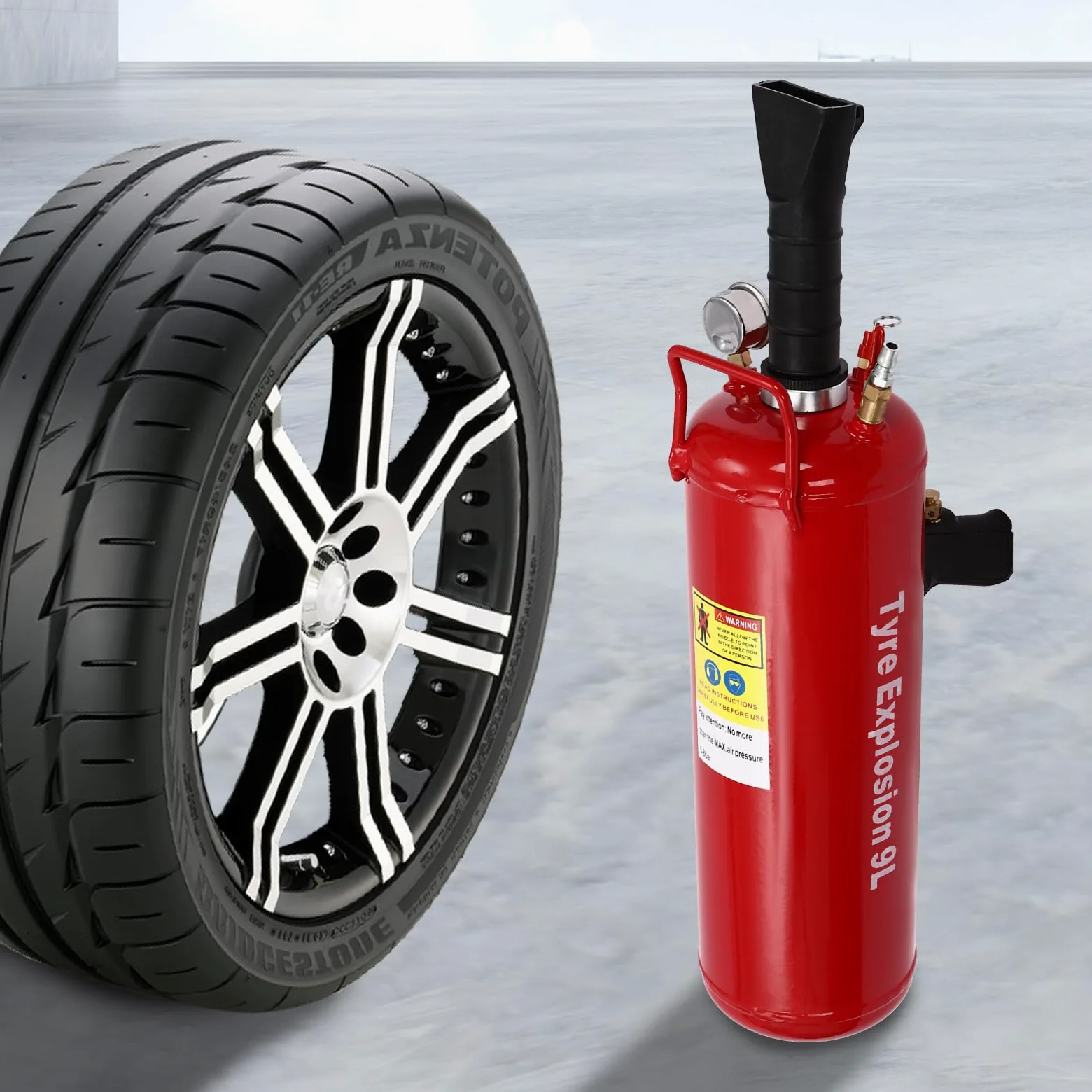 Inflador de neumáticos de 9 l, bomba de aire para motocicleta, inflador de neumáticos de motocicleta, compresor de aire portátil para inflador de neumáticos, inflador de neumáticos con