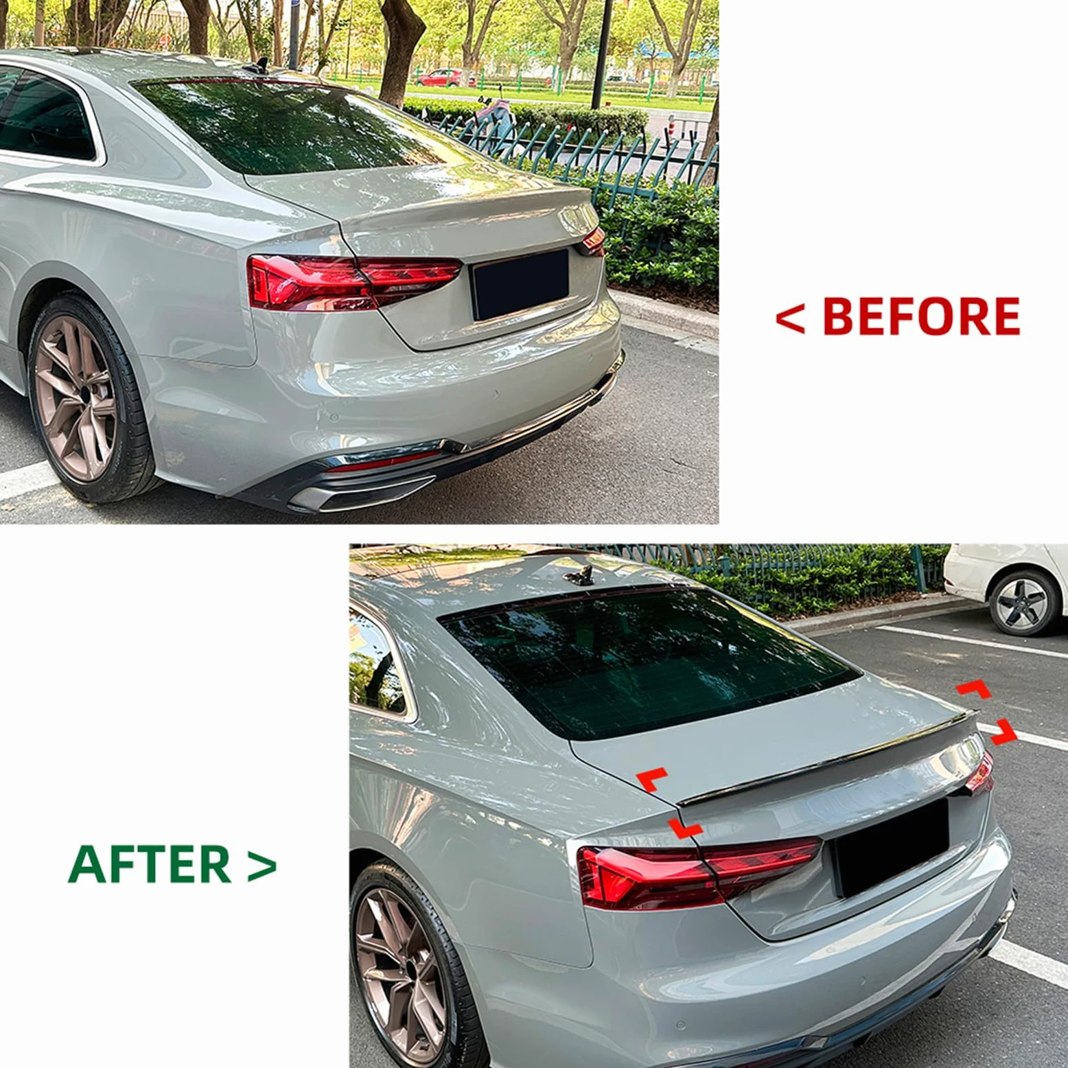 Alerón trasero divisor de maletero para Audi A5 F5 Coupé 2017-2024 2022 S5 negro