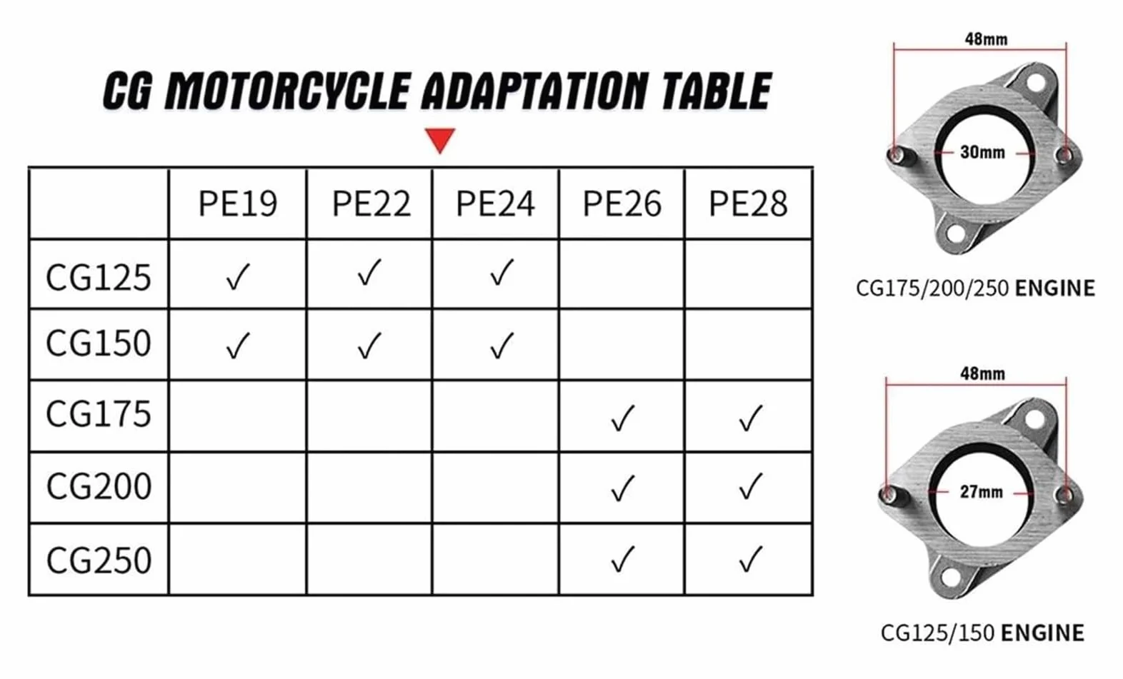2T 4T Kit De Carburador para Motocicleta con Brida PE Y Tubo Entrada Curva Juego Codos Aire Frío Inyectores Carburador Repuesto Moto(22mm Black Kit)