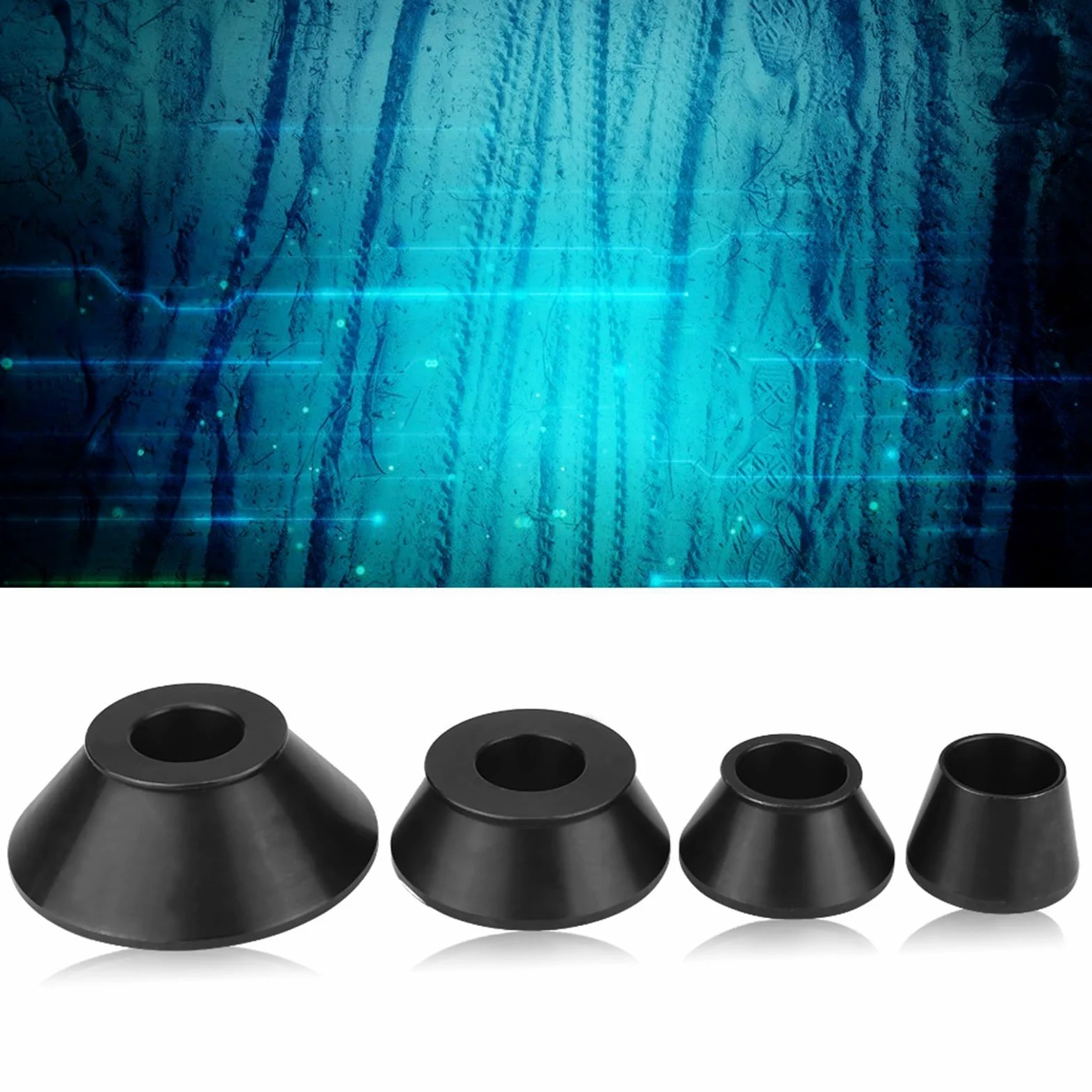 SIXRUN Kit de Cono Cónico Estándar para Equilibrador de Ruedas, 4 Uds., para Eje de 40mm, Conos de Acero Al Carbono Resistentes para Coches, Camiones y SUV