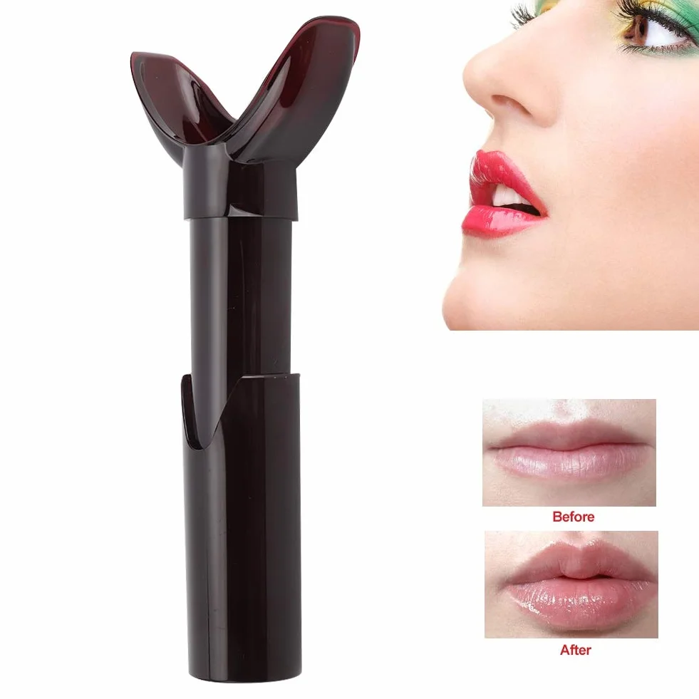 ANGGREK Lip Plumper Tool Succión Mejorador Manual Labios Belleza Rojo oscuro