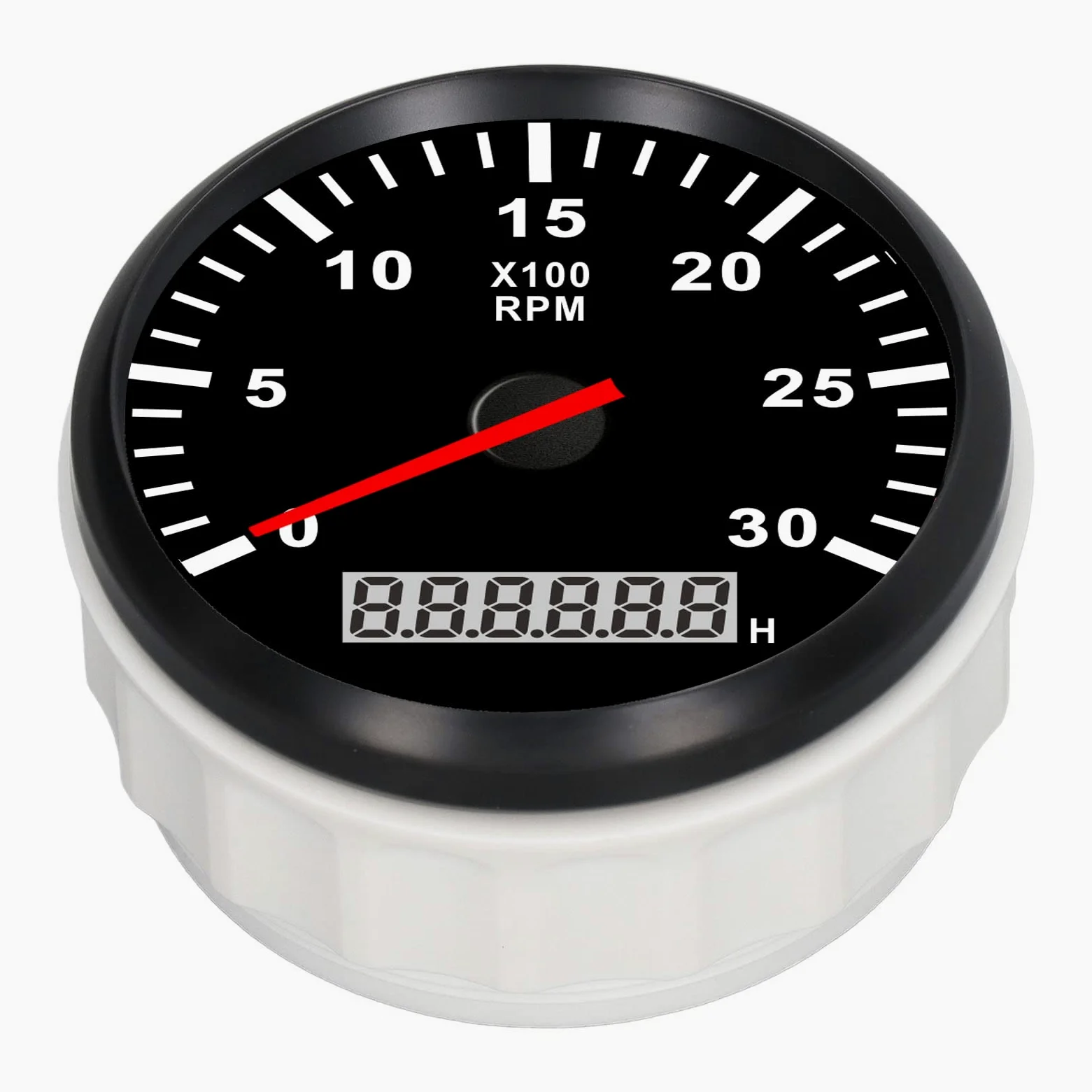 Tacómetro Marino Calibre 85mm/3,35 Pulgadas Tacómetro Calibre 3000RPM IP67 Impermeable Tacho Calibre con LCD Horómetro Retroiluminación Roja para Coche Camión Barco