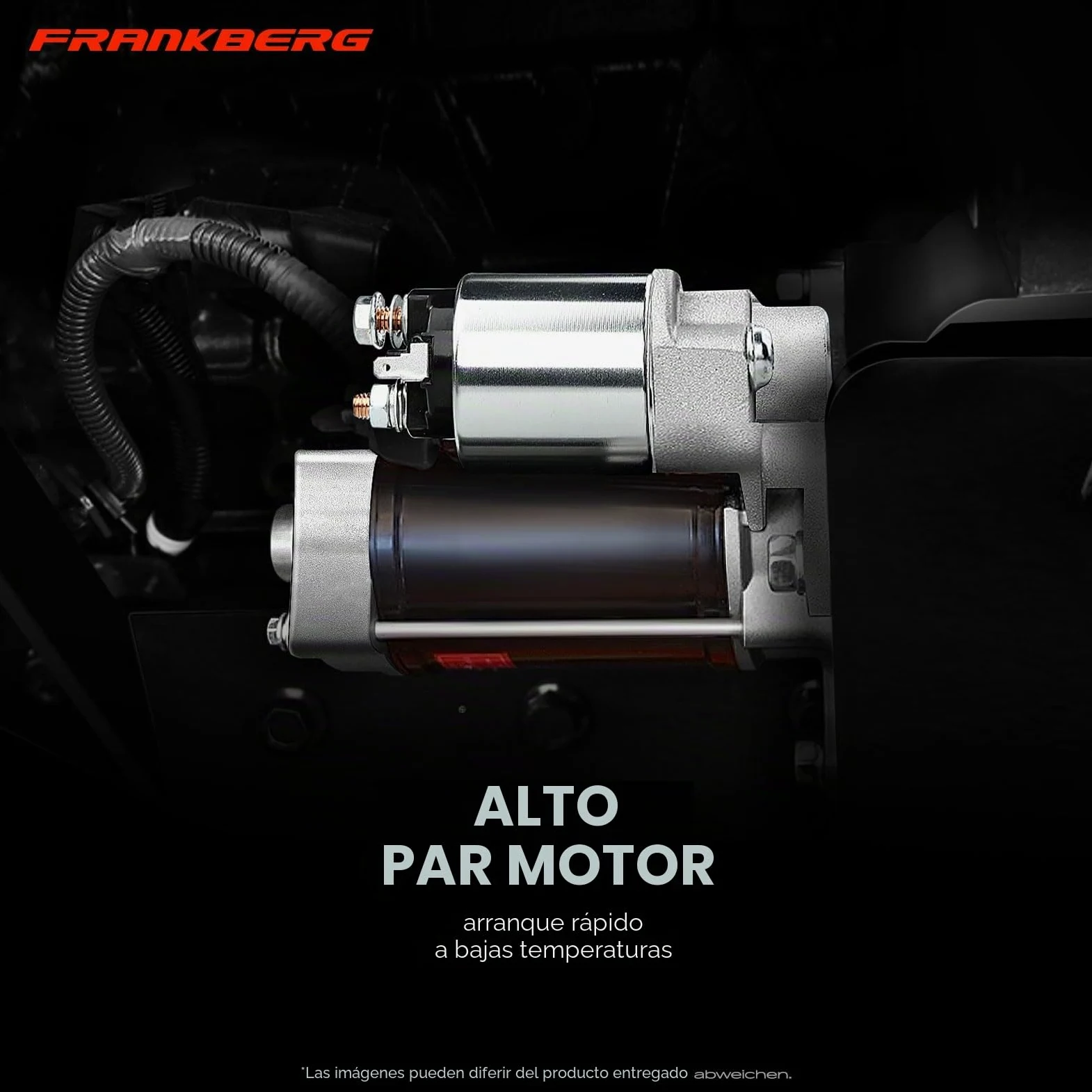 Frankberg Motor de arranque 25 kW 12 V 9 dientes 0001109031 | Compatible con: JCB TM180 JCB TM220 Kohler Motor Lombardini Motor