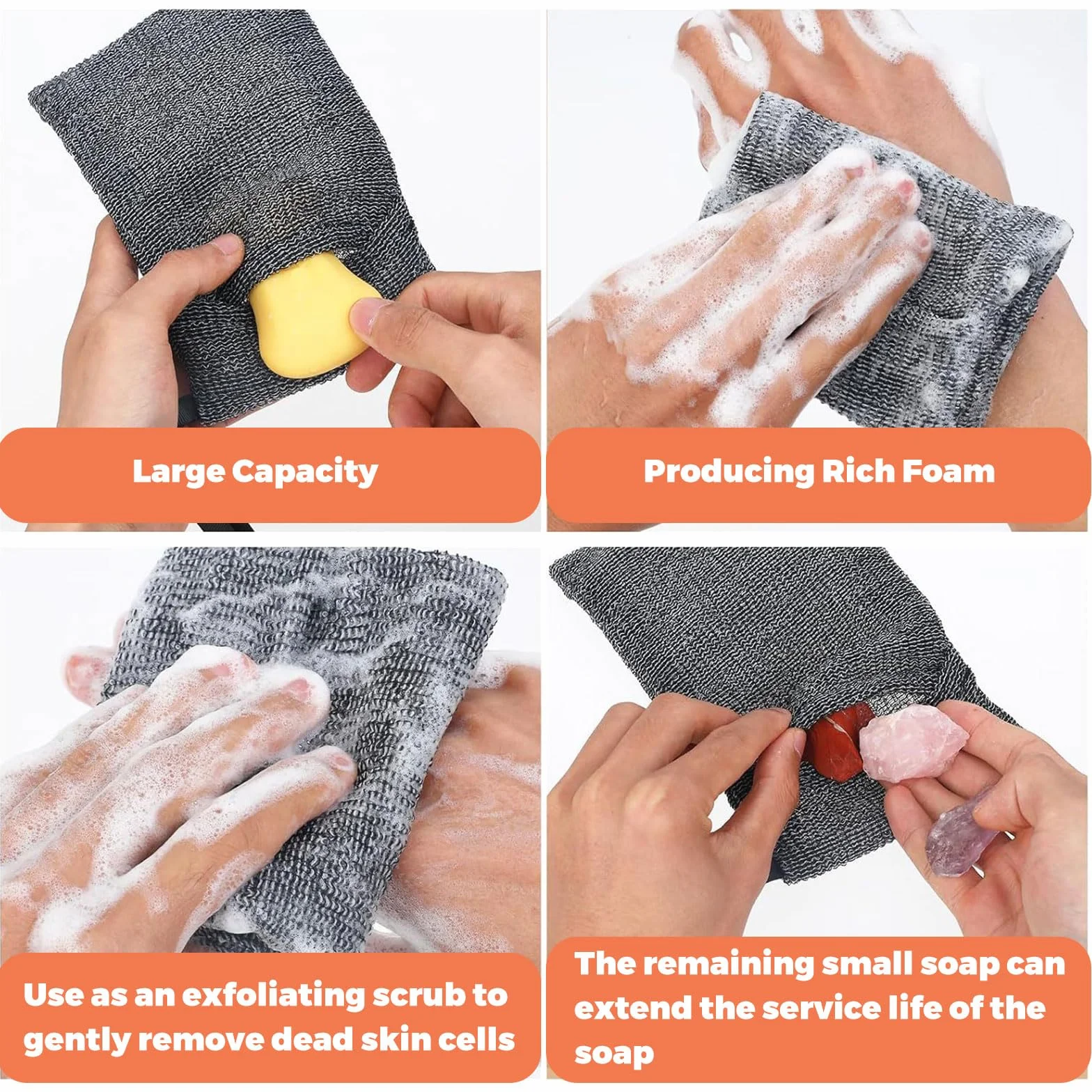 BelleVive Bolsas para jabón exfoliante premium 2 unidades
