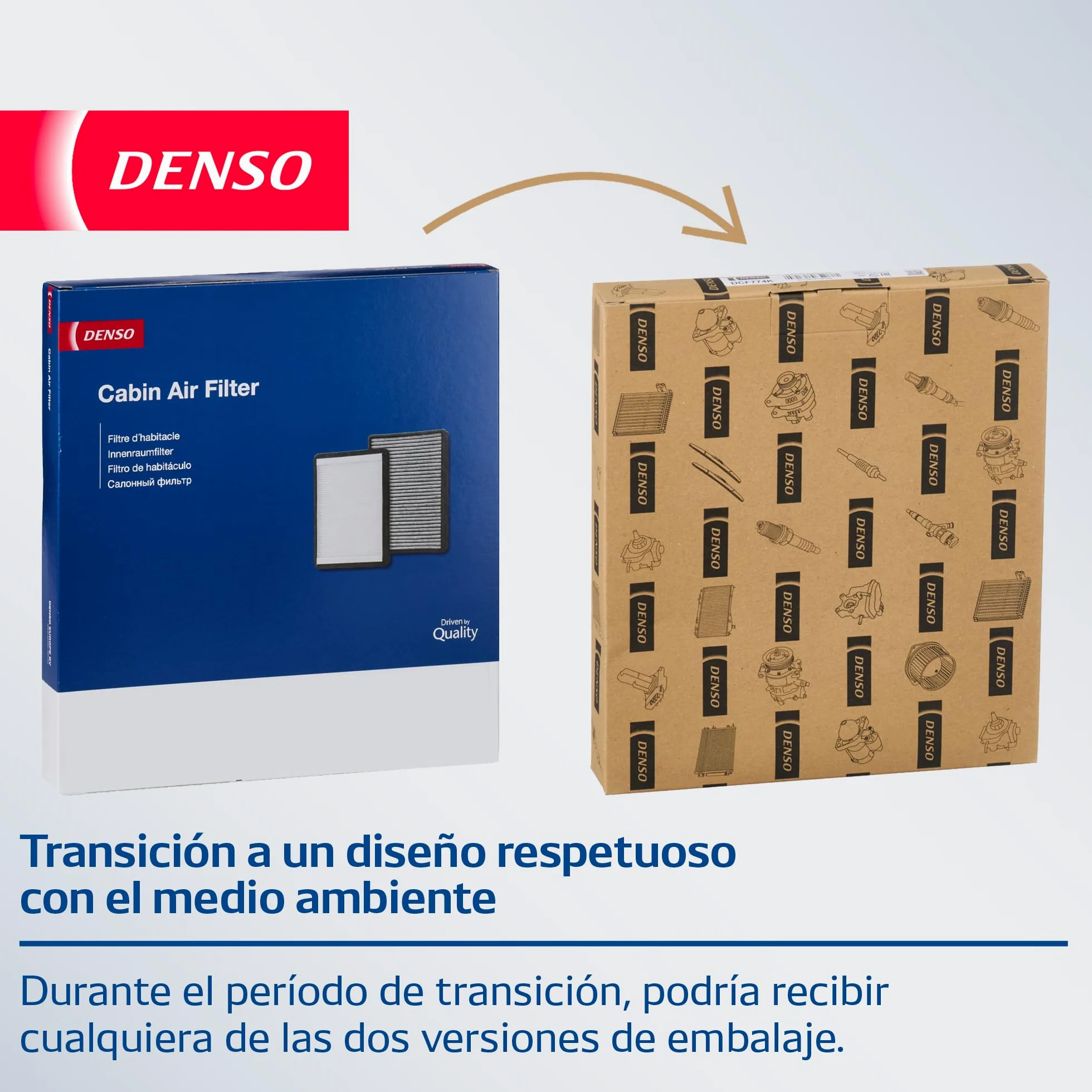 Filtro de habitáculo DENSO ClearAir+ (Referencia DCF841A) Filtración de 5 capas con protección antibacteriana, elimina hasta el 99% de bacterias y virus