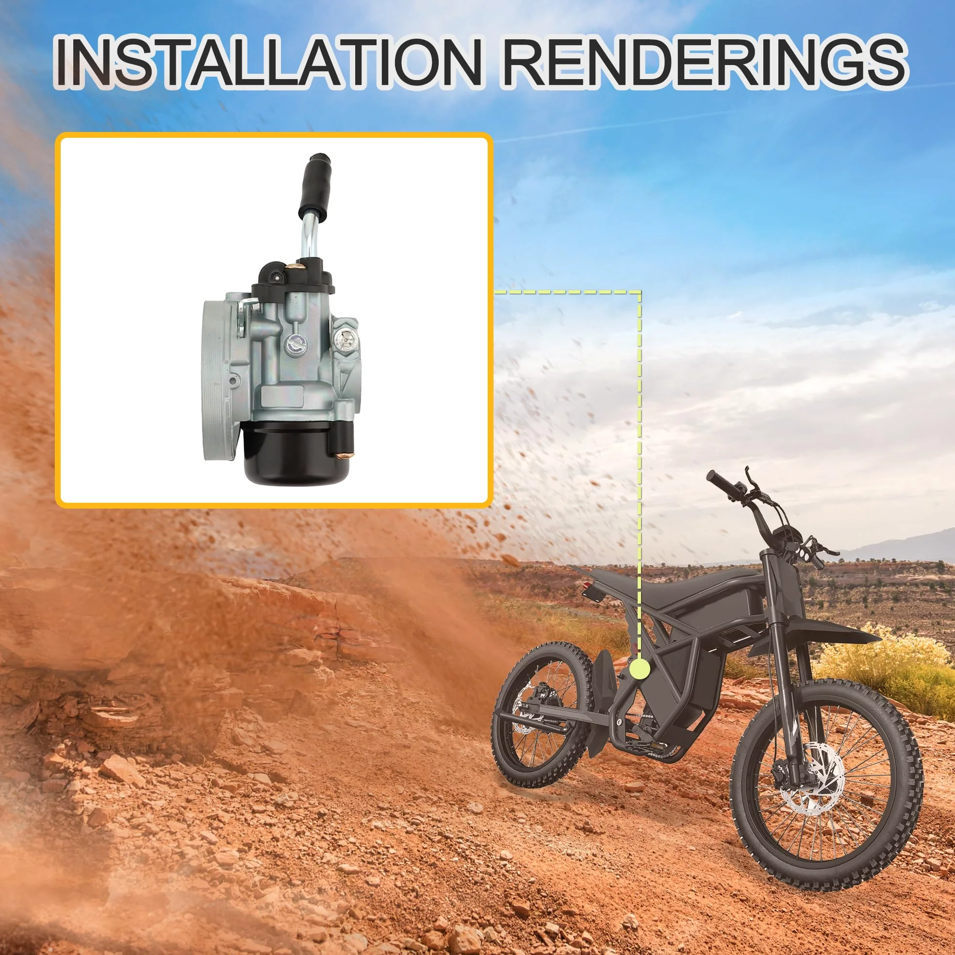 GOOFIT 19mm Carburador Enfriado Por Agua Para 2 Stroke 37cc-80cc ATV Quad Dirt Pit Bike