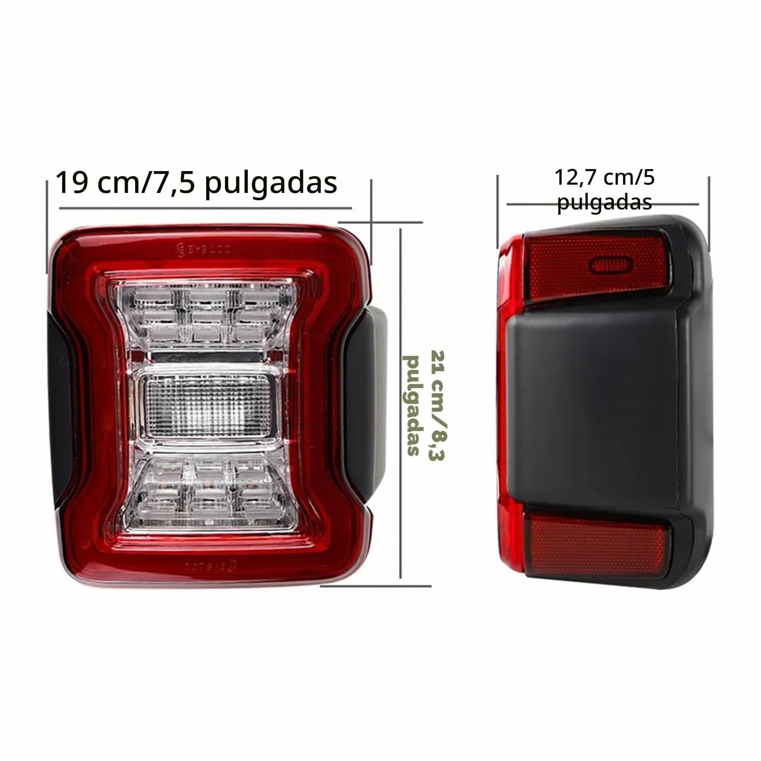 Luz Trasera Coche para Jeep Wrangler JL 2018-2023 2X Luces Traseras LED para Automóvil, Luz De Freno Trasera, Luz De Señal De Giro Y Marcha Atrás Traseras Después Luces(Clear Euro Version)