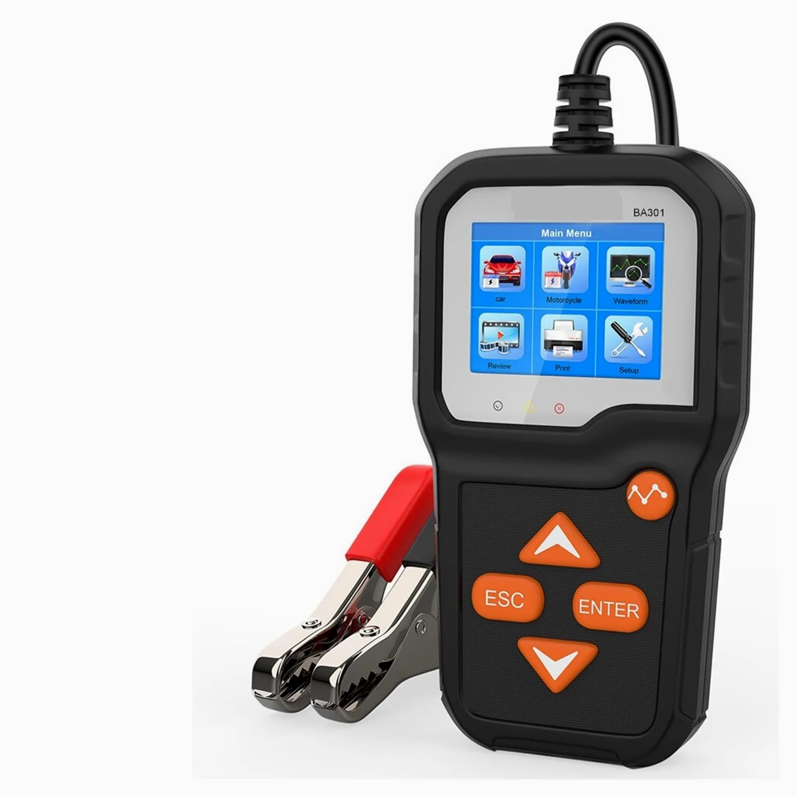Comprobador de baterias Probador de batería de Coche BA301, Prueba de Arranque de Motocicleta, 2000 CCA, Cargador de baterías de Barco, analizador de Circuito, Herramientas automotrices