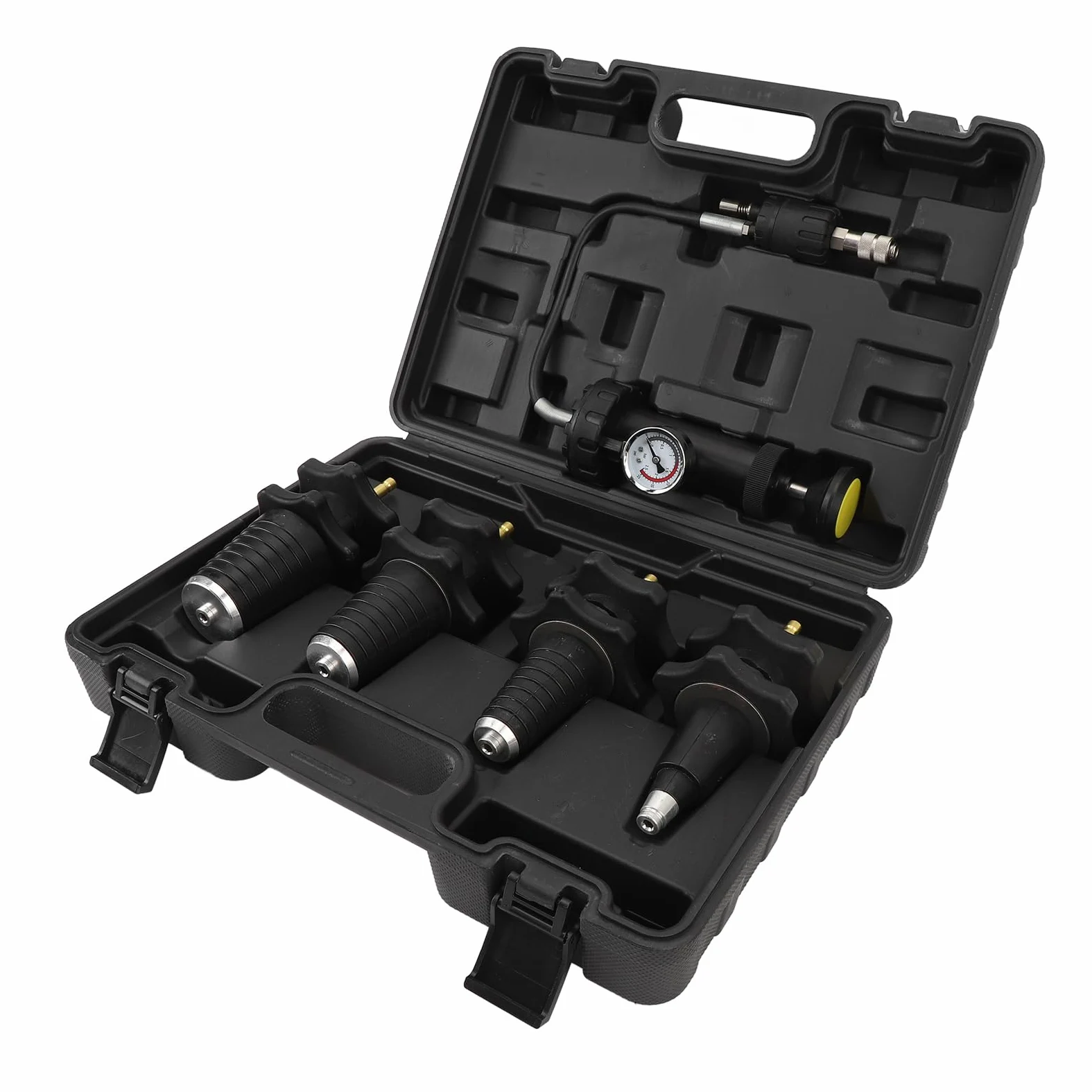 Kit de comprobador de refrigeración automático, probador de presión para refrigeración de coche, 5 piezas, kit para prueba de presión para refrigeración con manómetro eficiente
